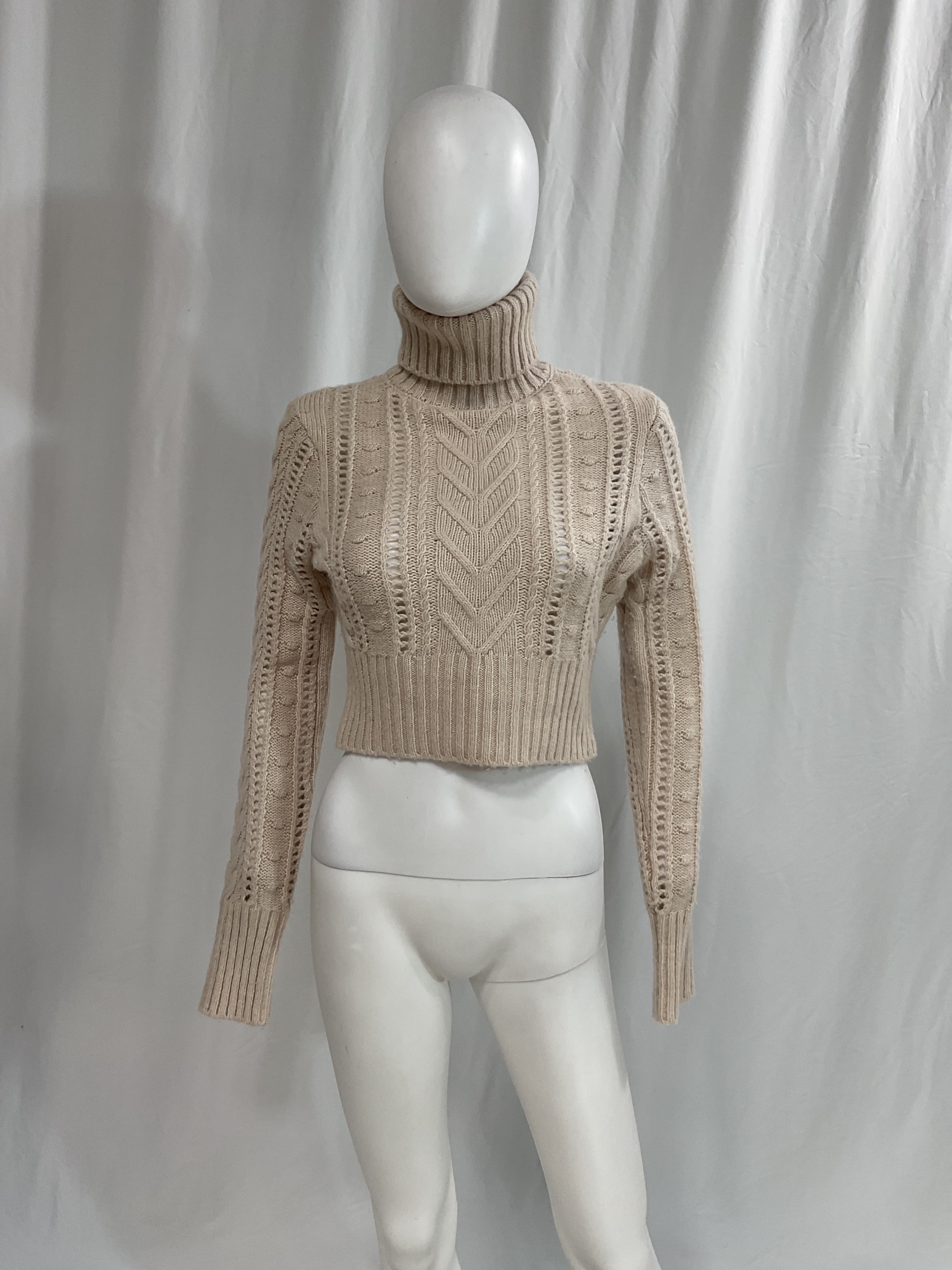 Elizabeth Cable Turtleneck In Ivory - Image 3