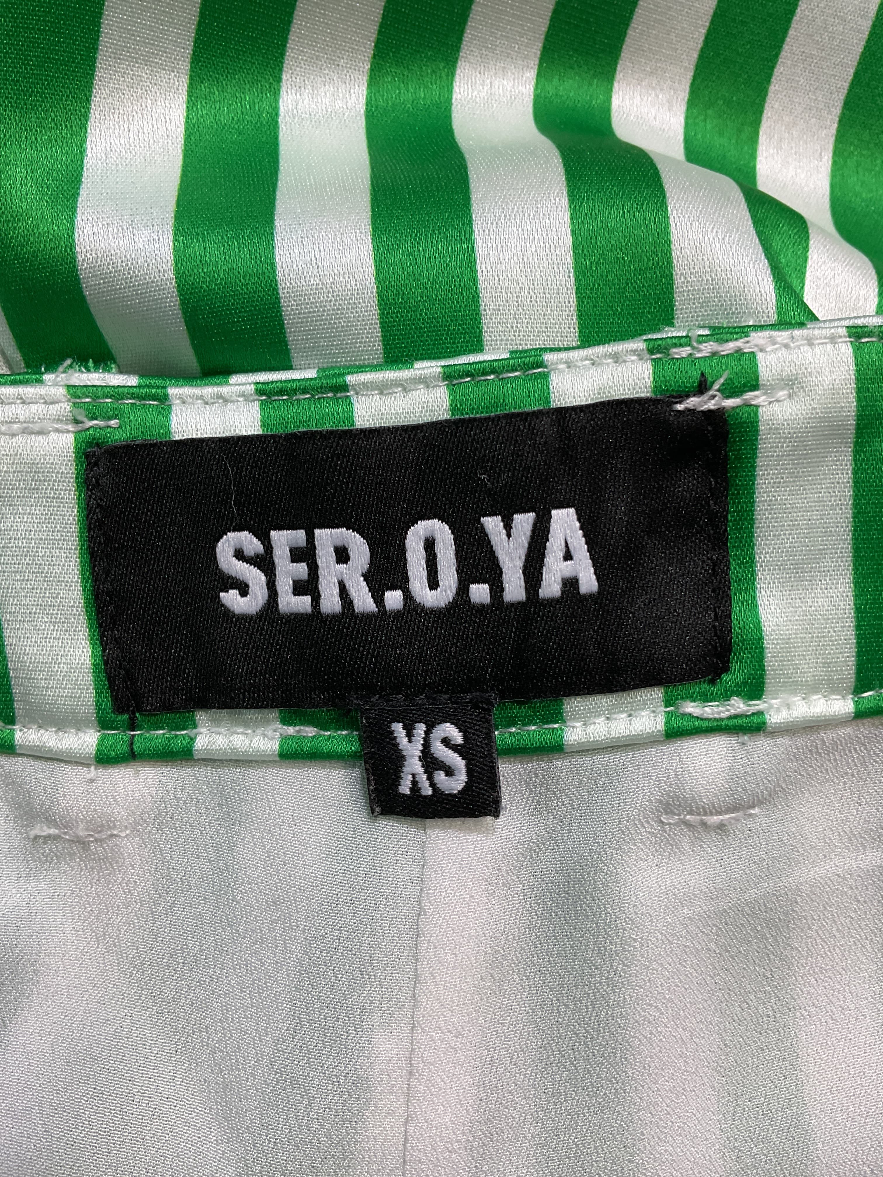 Wren Wide Leg Short In Kelly Green Stripe - Image 4