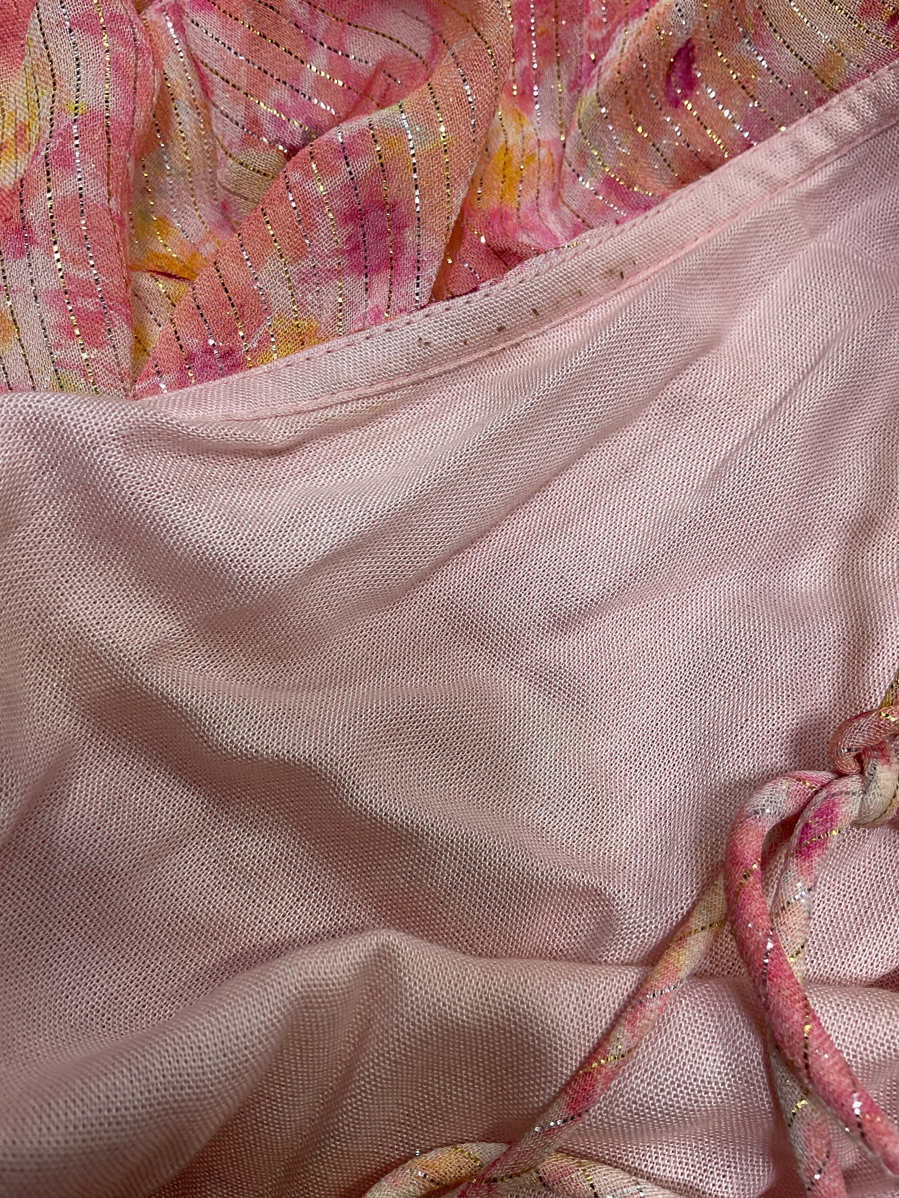 Long Dress In Peach & Butter Yellow - Image 2