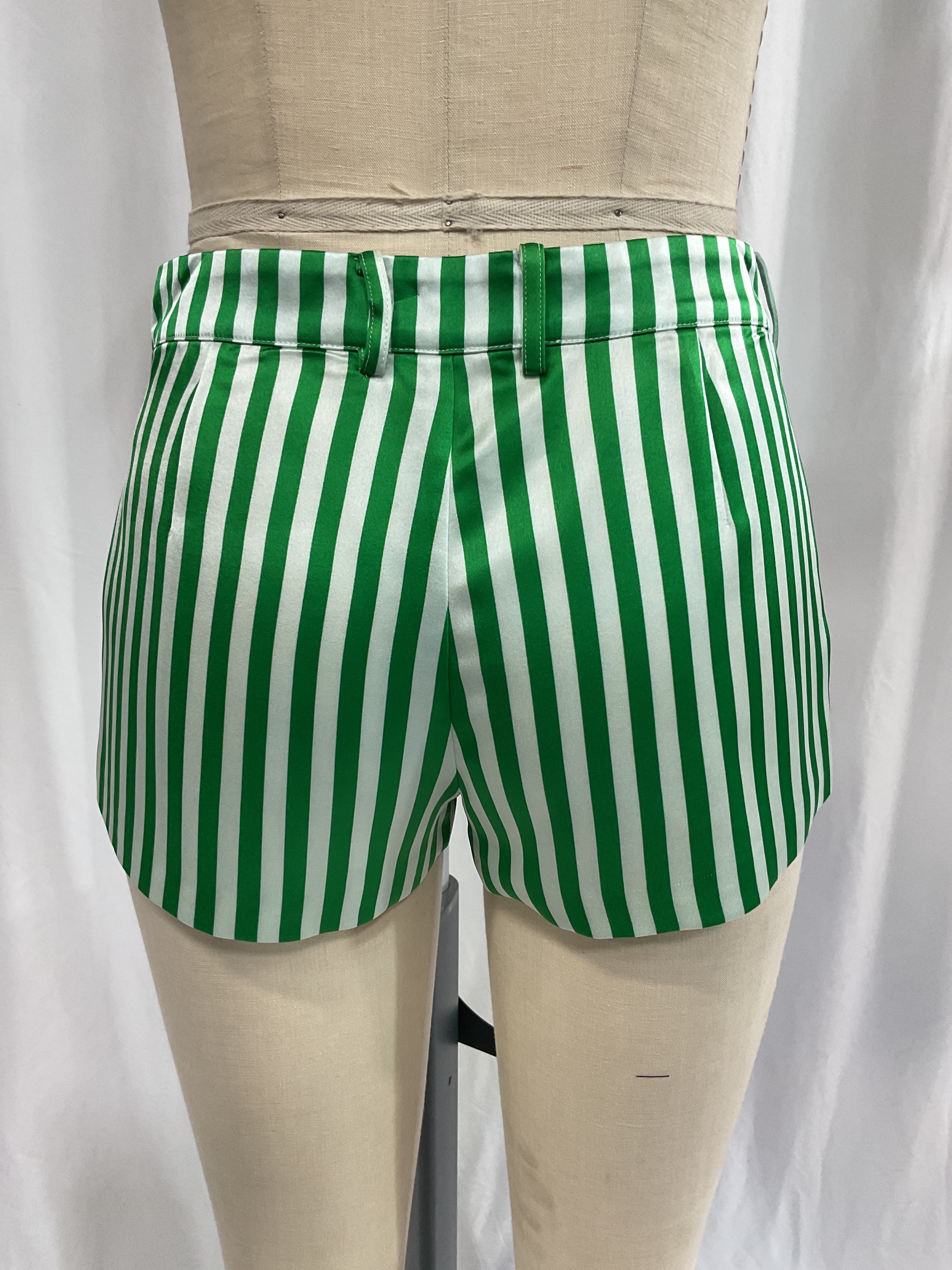 Wren Wide Leg Short In Kelly Green Stripe - Image 3