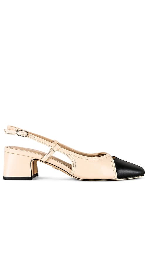 Tarra Sling Back In Sand & Black - Image 1