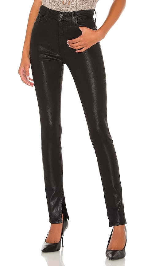 Rae High Rise Ankle Skinny In Coated Black - Image 1