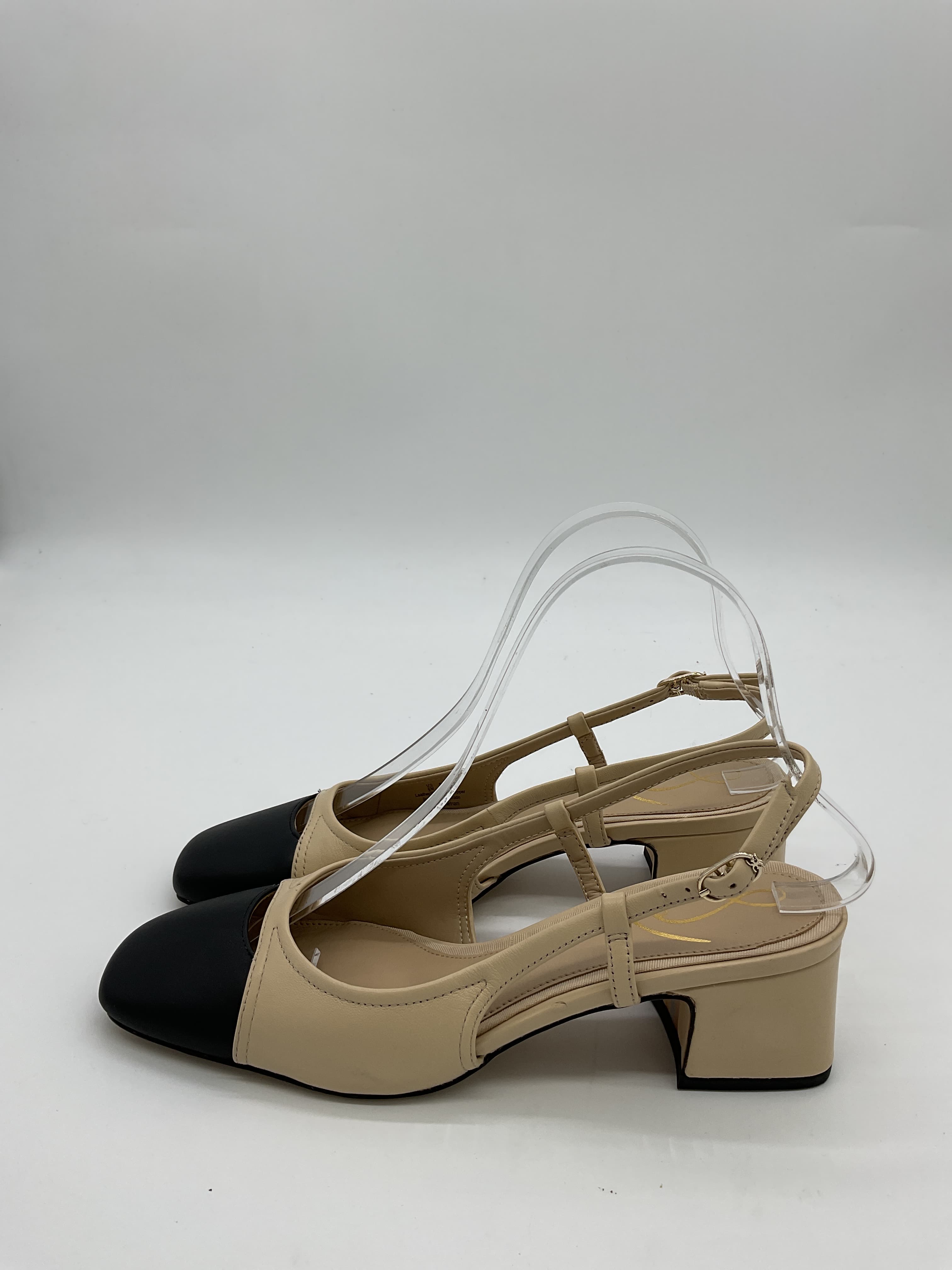 Tarra Sling Back In Sand & Black - Image 2