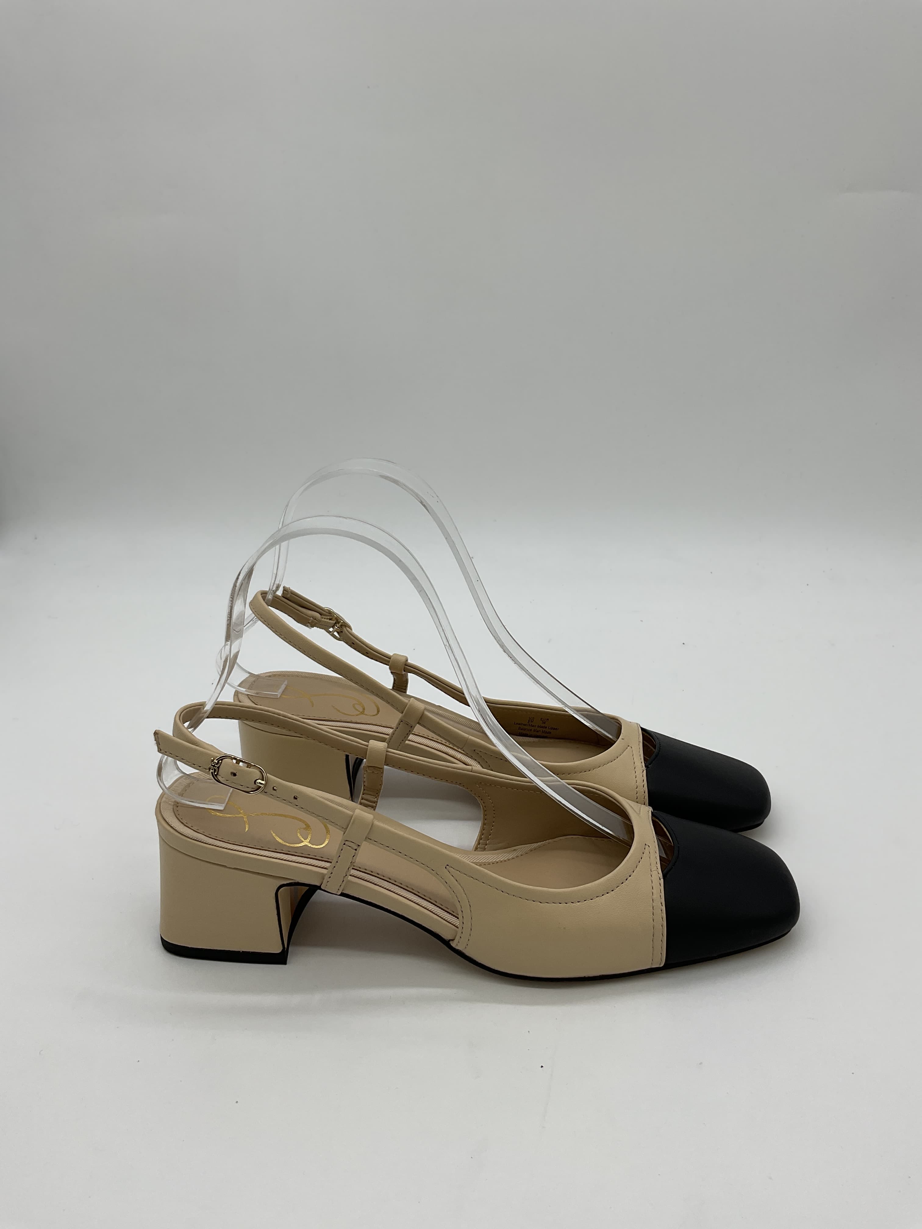 Tarra Sling Back In Sand & Black - Image 3