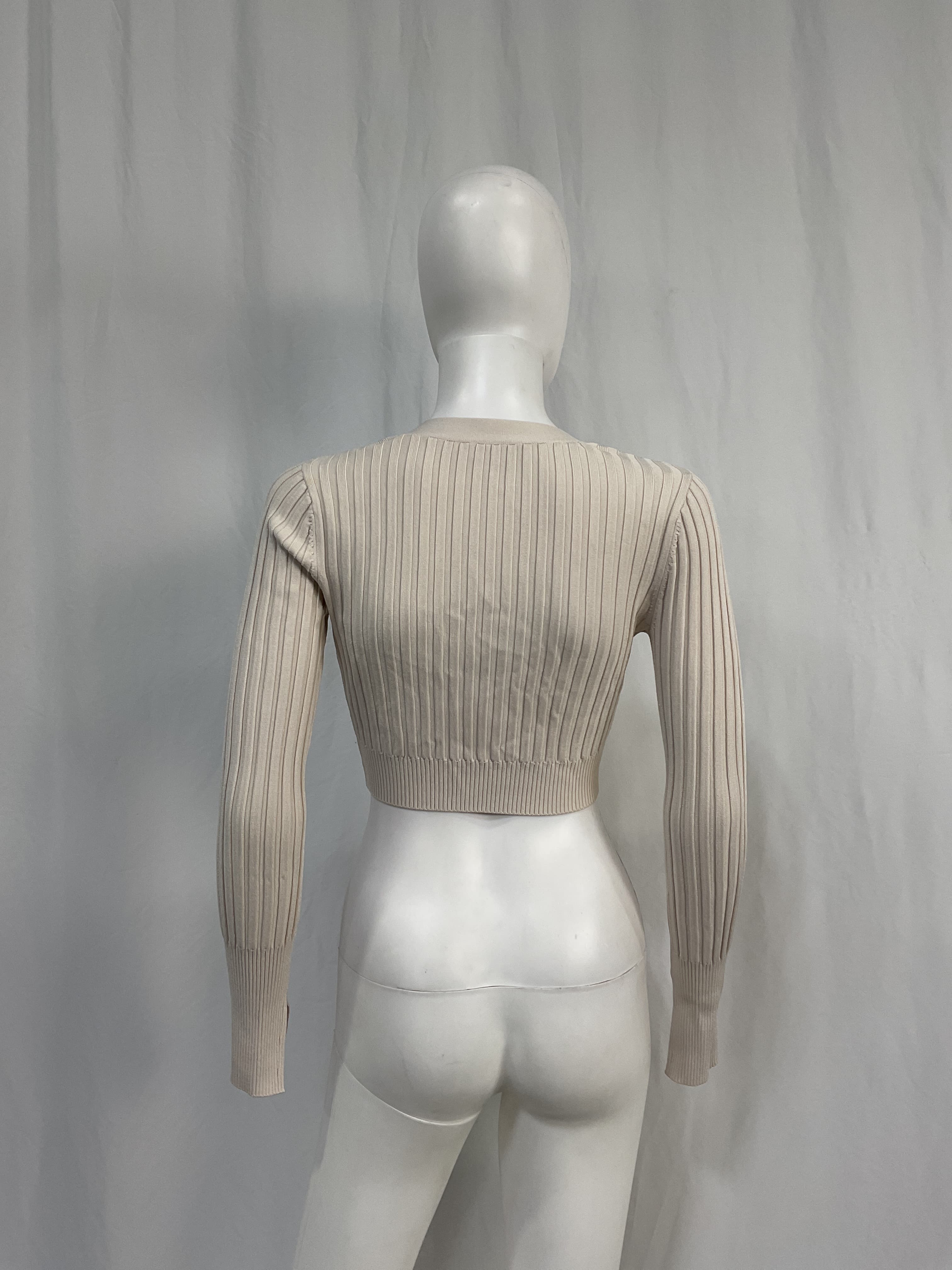 Kayla Compact Rib Cropped Cardigan - Image 3