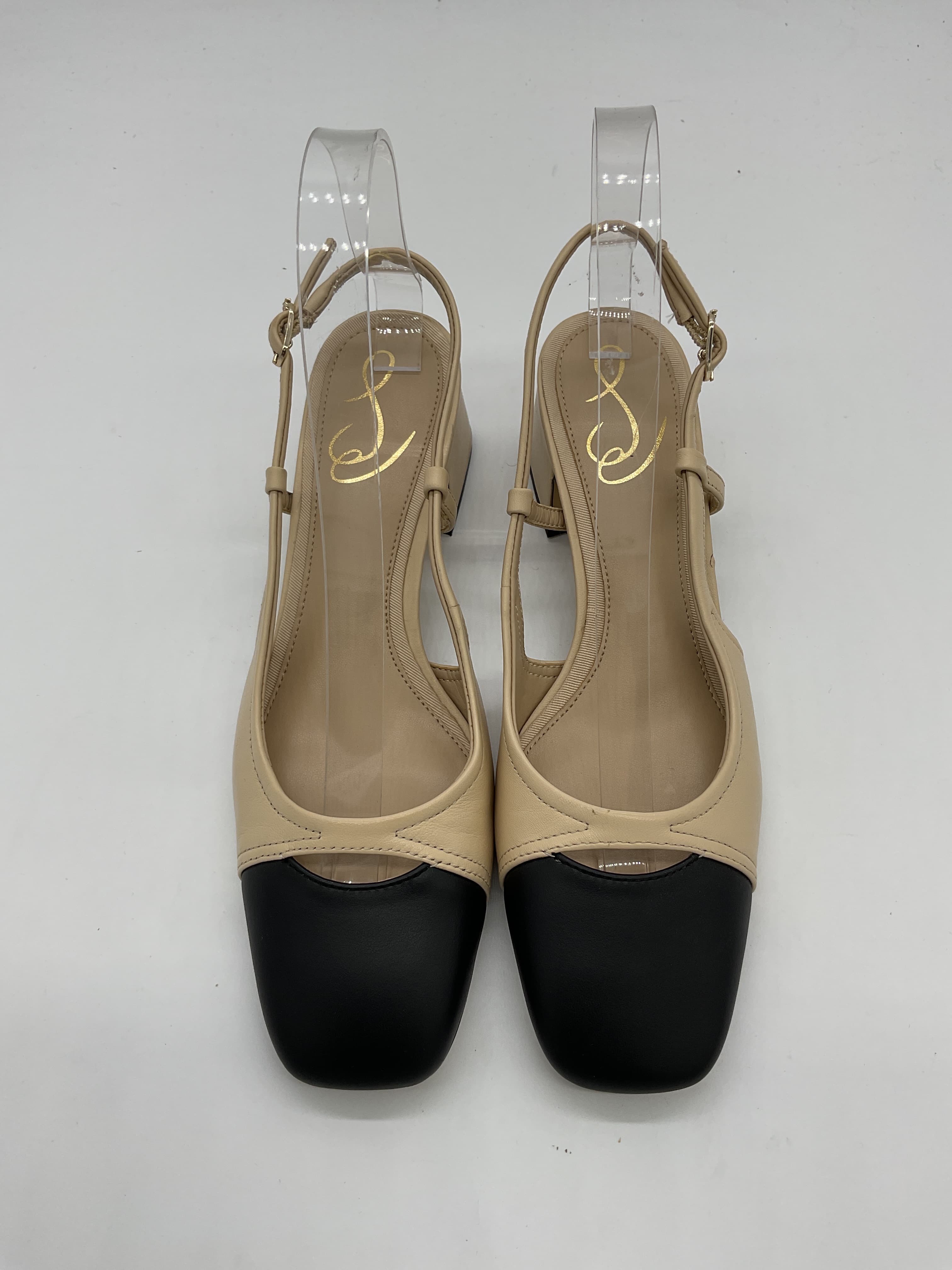 Tarra Sling Back In Sand & Black - Image 4