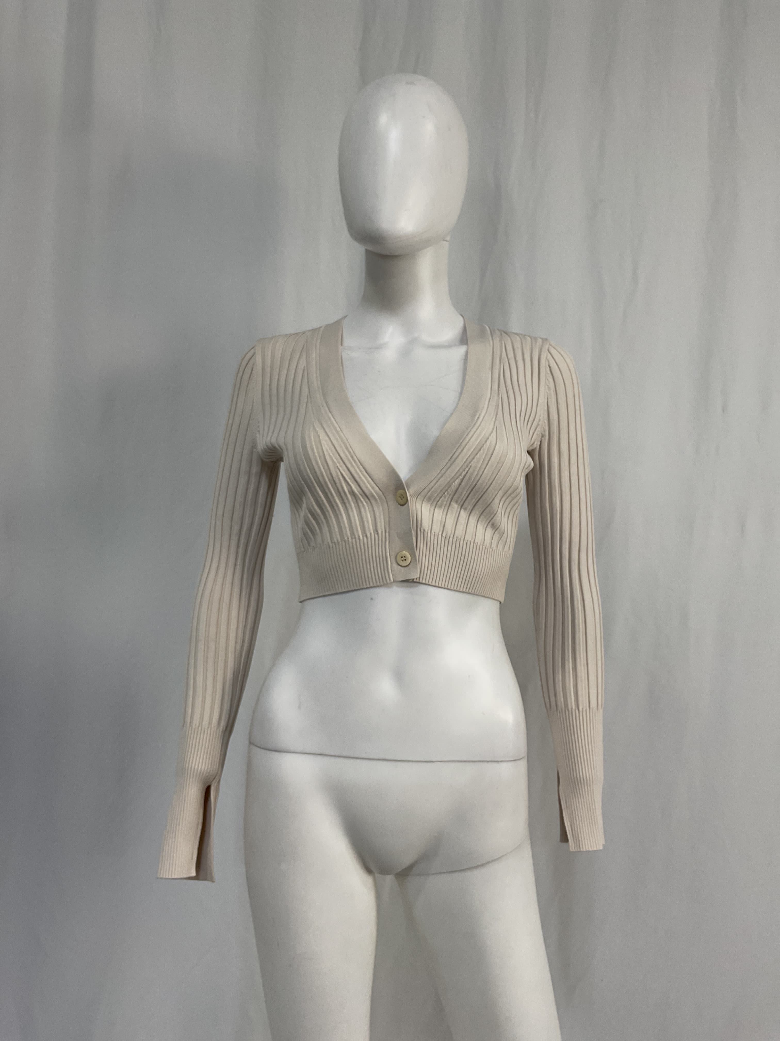 Kayla Compact Rib Cropped Cardigan - Image 2
