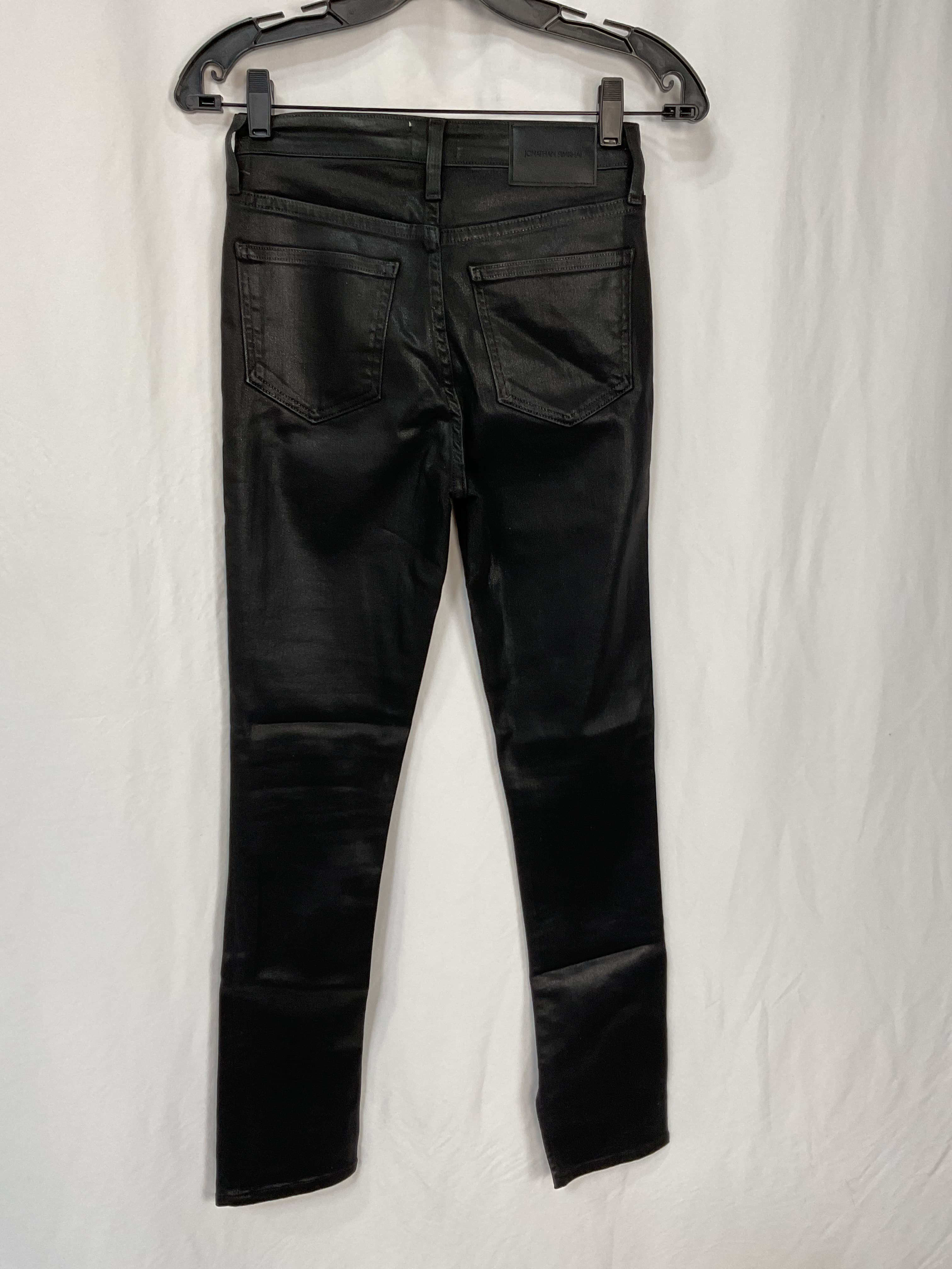 Rae High Rise Ankle Skinny In Coated Black - Image 2
