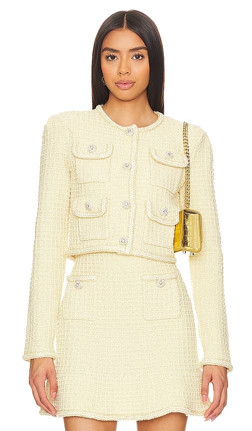 Textured Knit Jacket In Yellow - Image 1