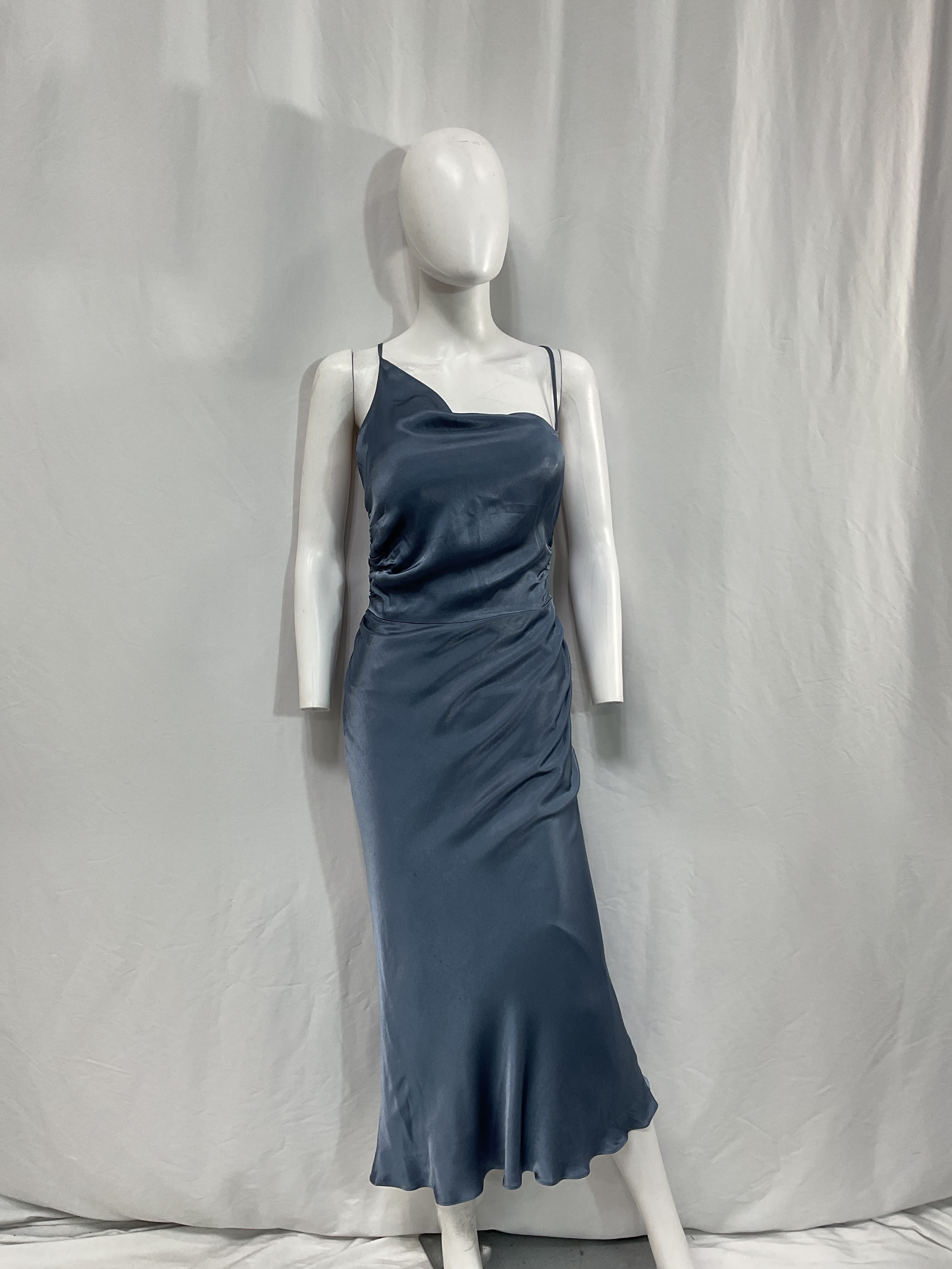 La Lune Asymmetrical Bias Cowl Midi Dress - Image 2