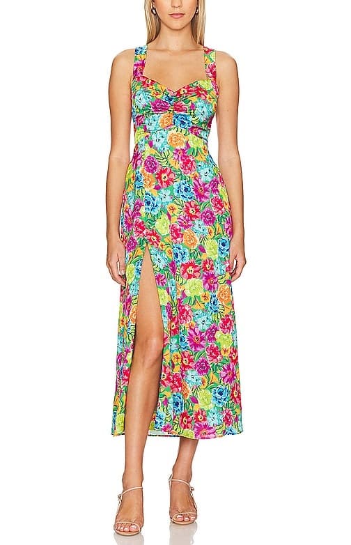 Mina Midi Dress In Bright Floral - Image 1
