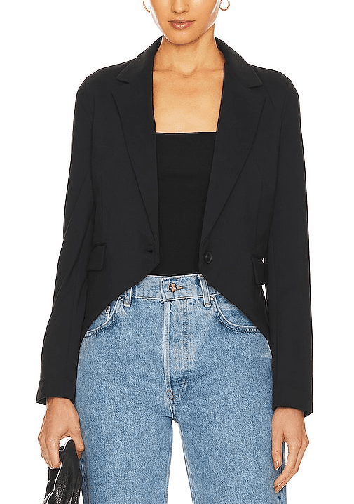Angled Blazer In Black - Image 1
