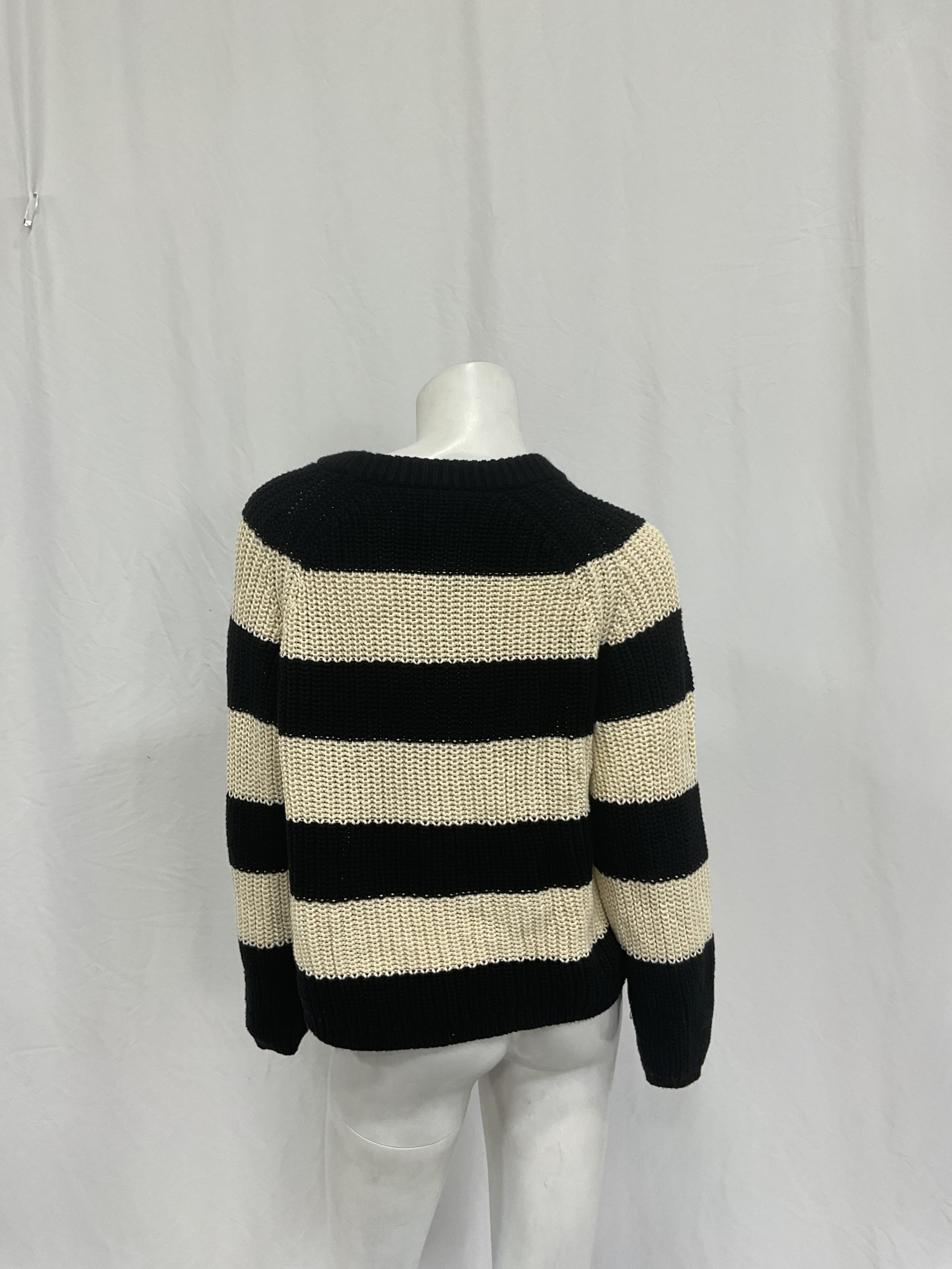 Velvet By Graham & Spencer Ciara Sweater In Black & Ivory - Image 4