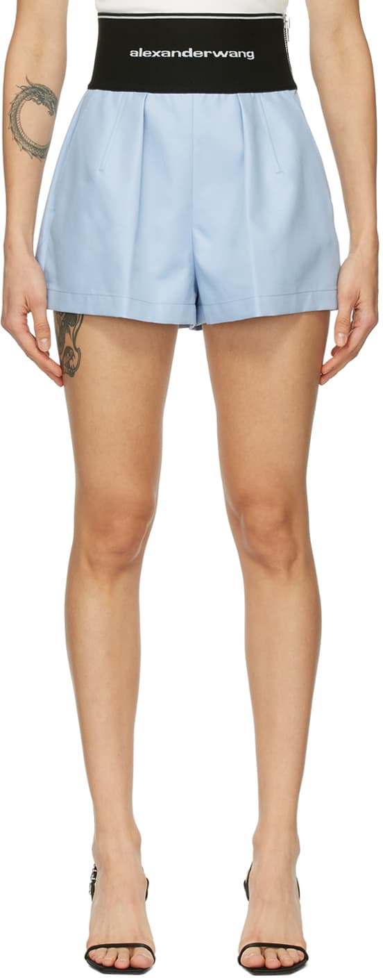 Blue Logo Elastic Safari Shorts - Image 1
