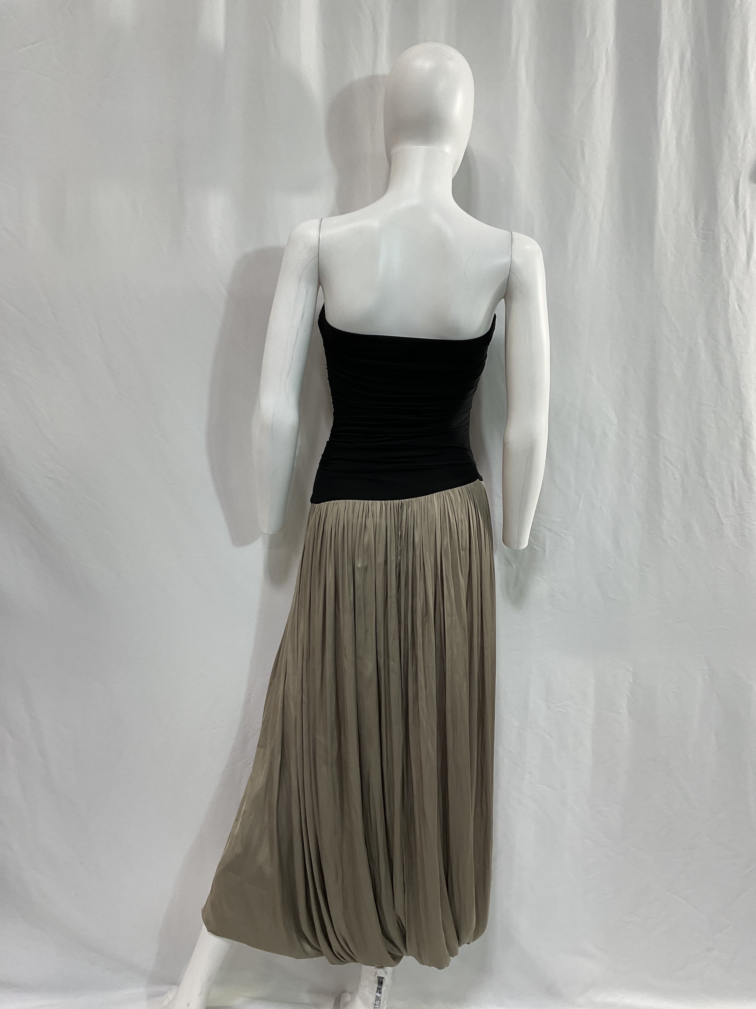 Serene Strapless Maxi Dress In Black & Taupe - Image 2