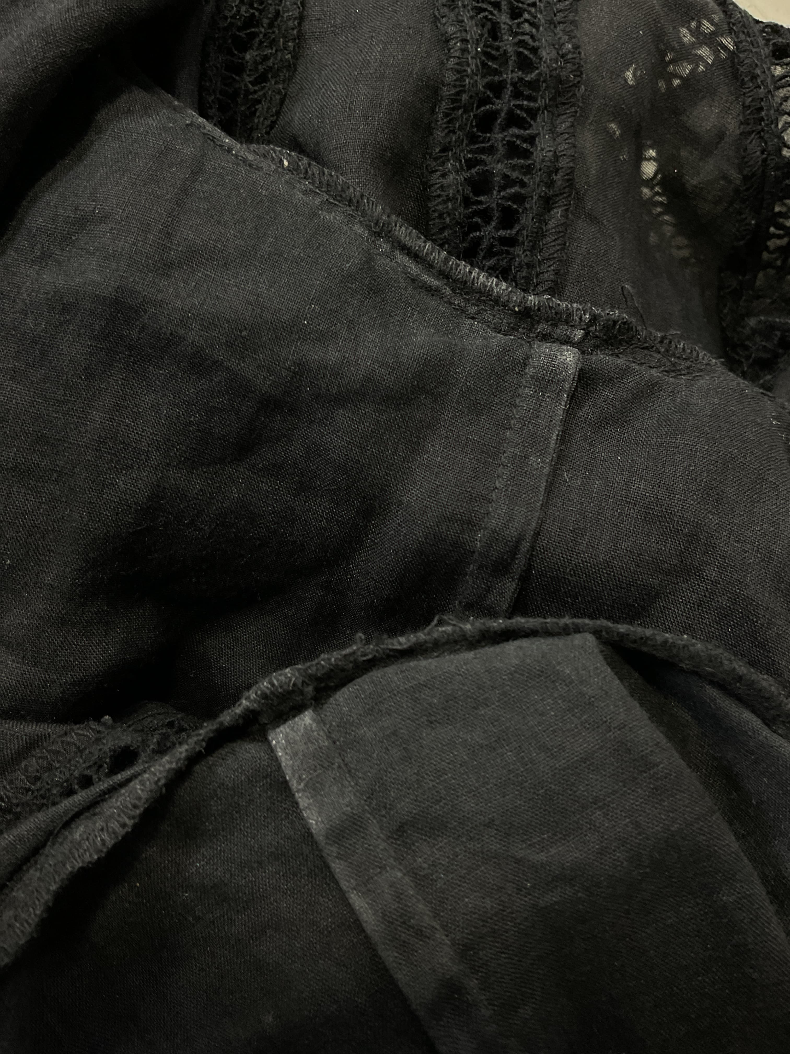 Black Lace Inset Empire Blouse - Image 2
