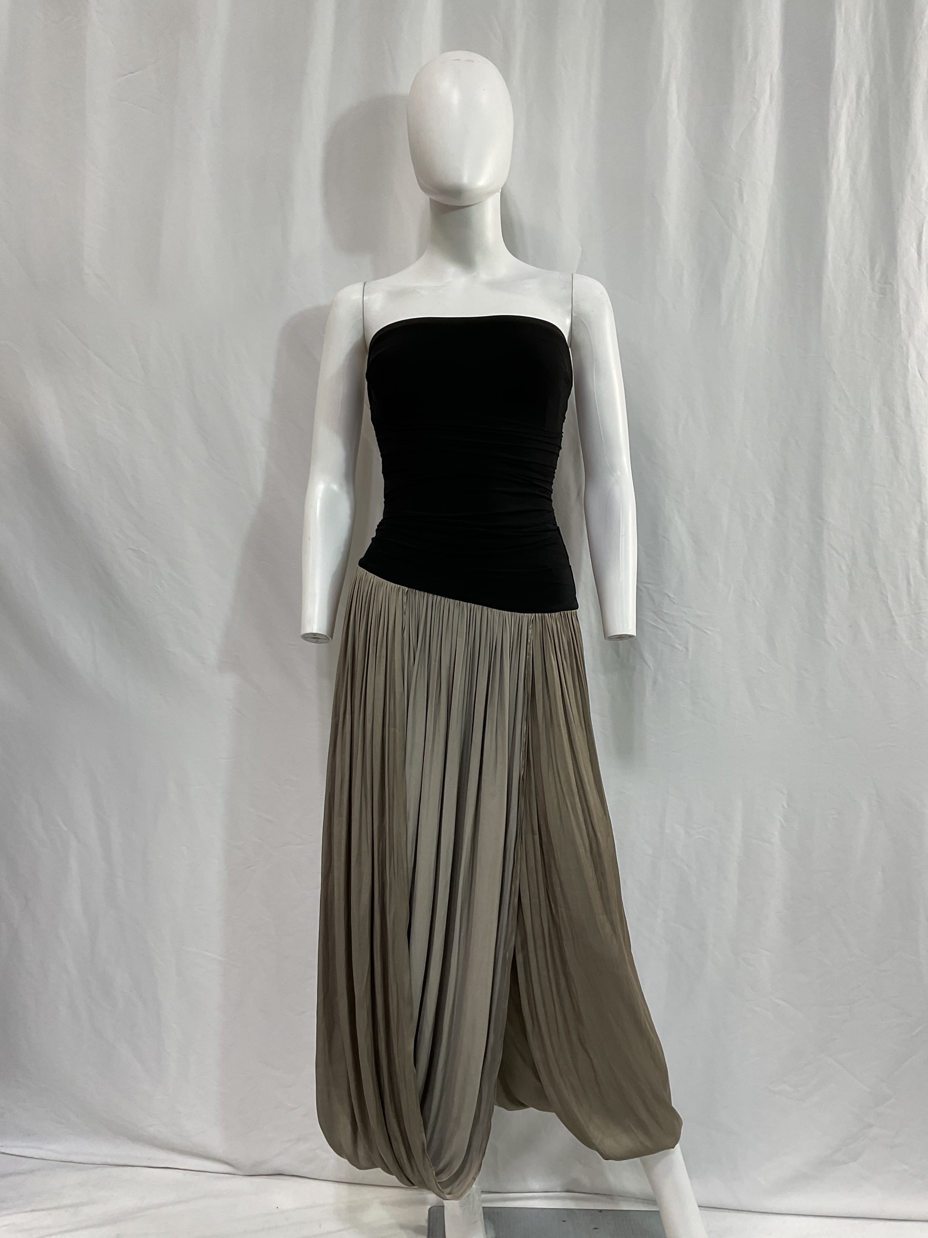 Serene Strapless Maxi Dress In Black & Taupe - Image 3