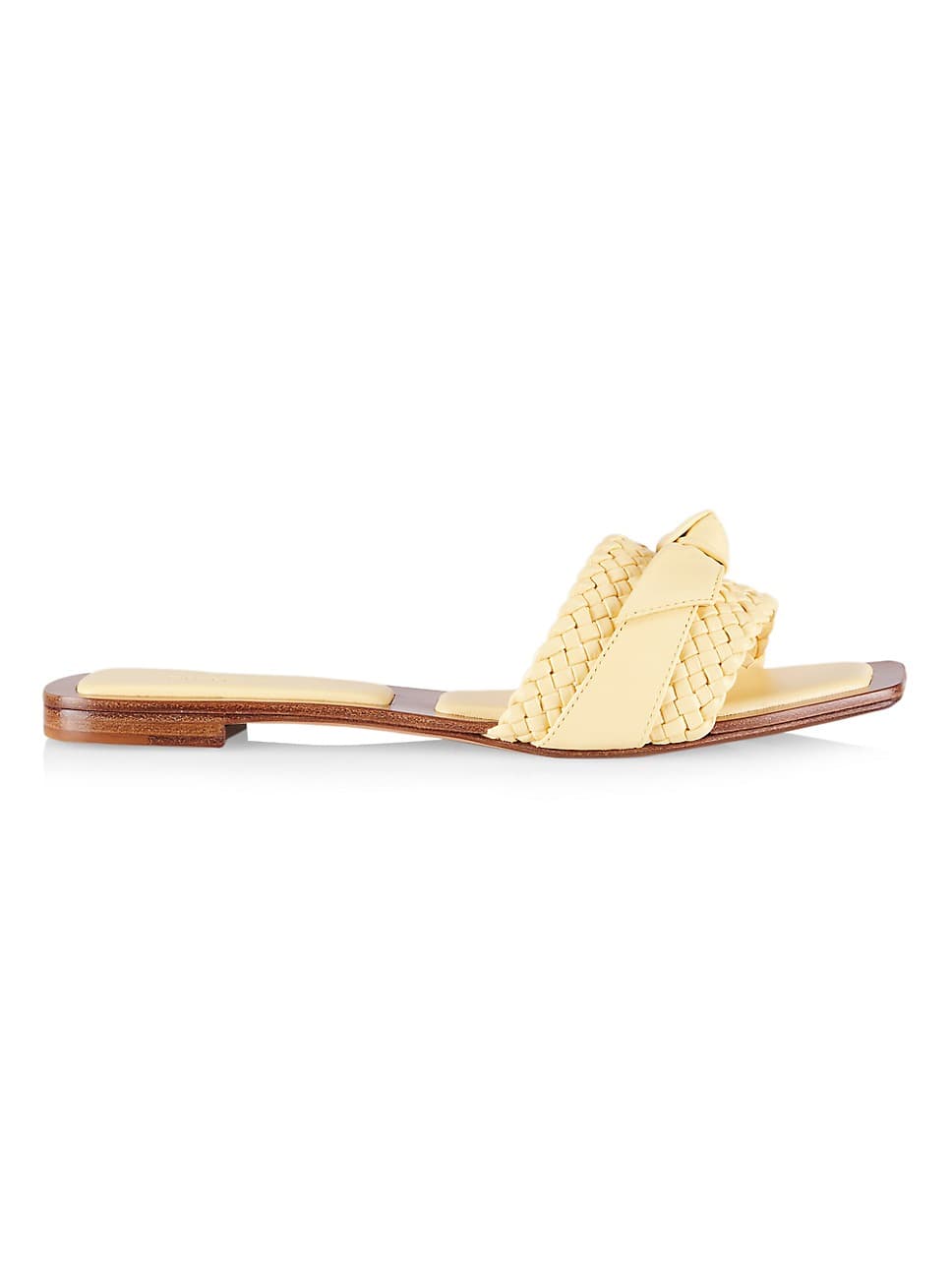Clarita Woven Leather Flat Slides - Image 1