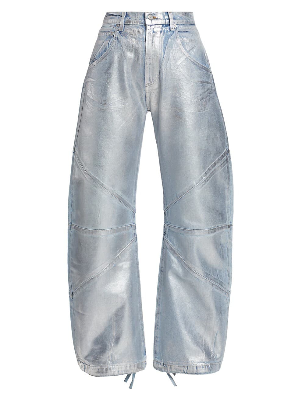 Frederic Foil High-Rise Seamed Bow-Leg Jeans - Image 1