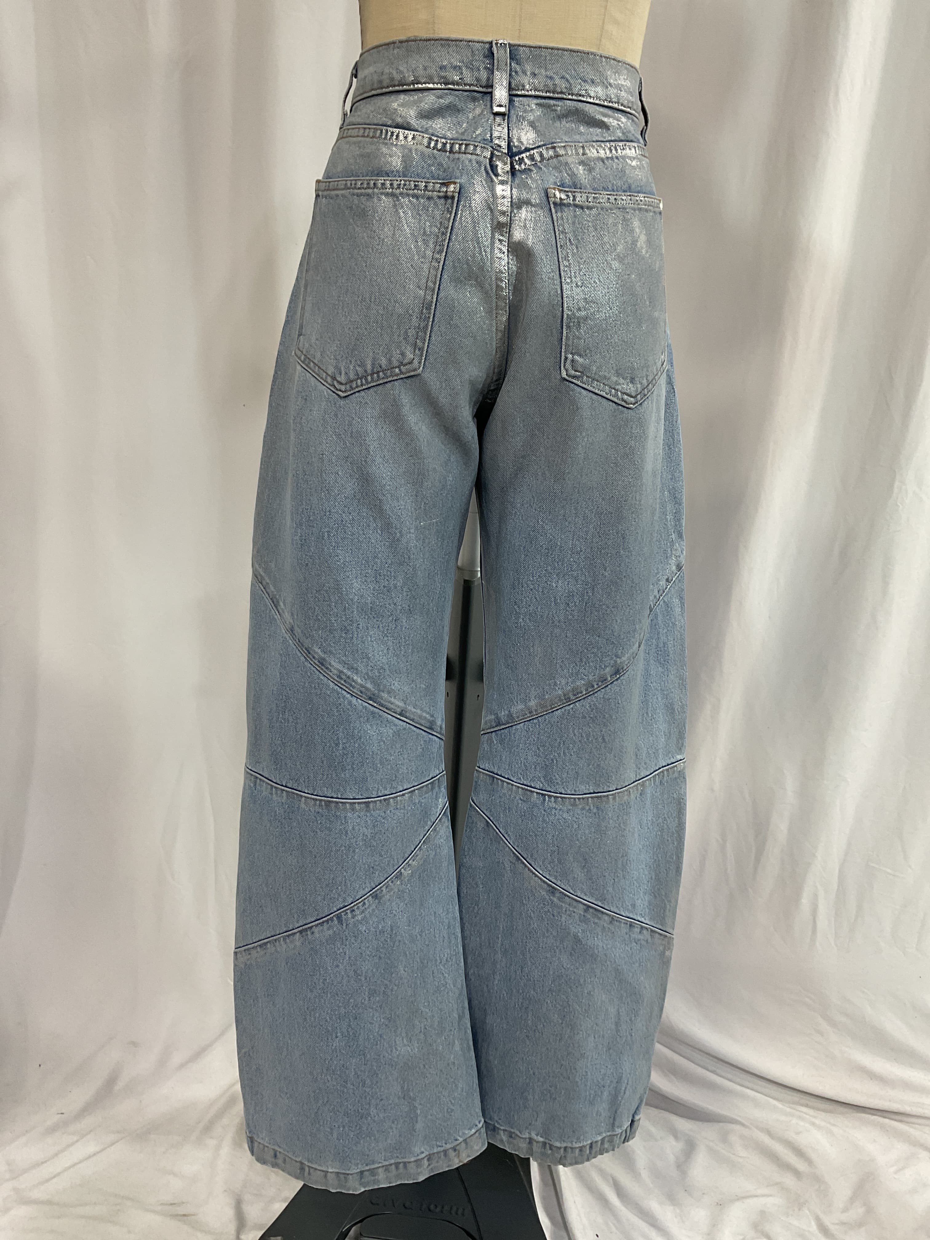 Frederic Foil High-Rise Seamed Bow-Leg Jeans - Image 2