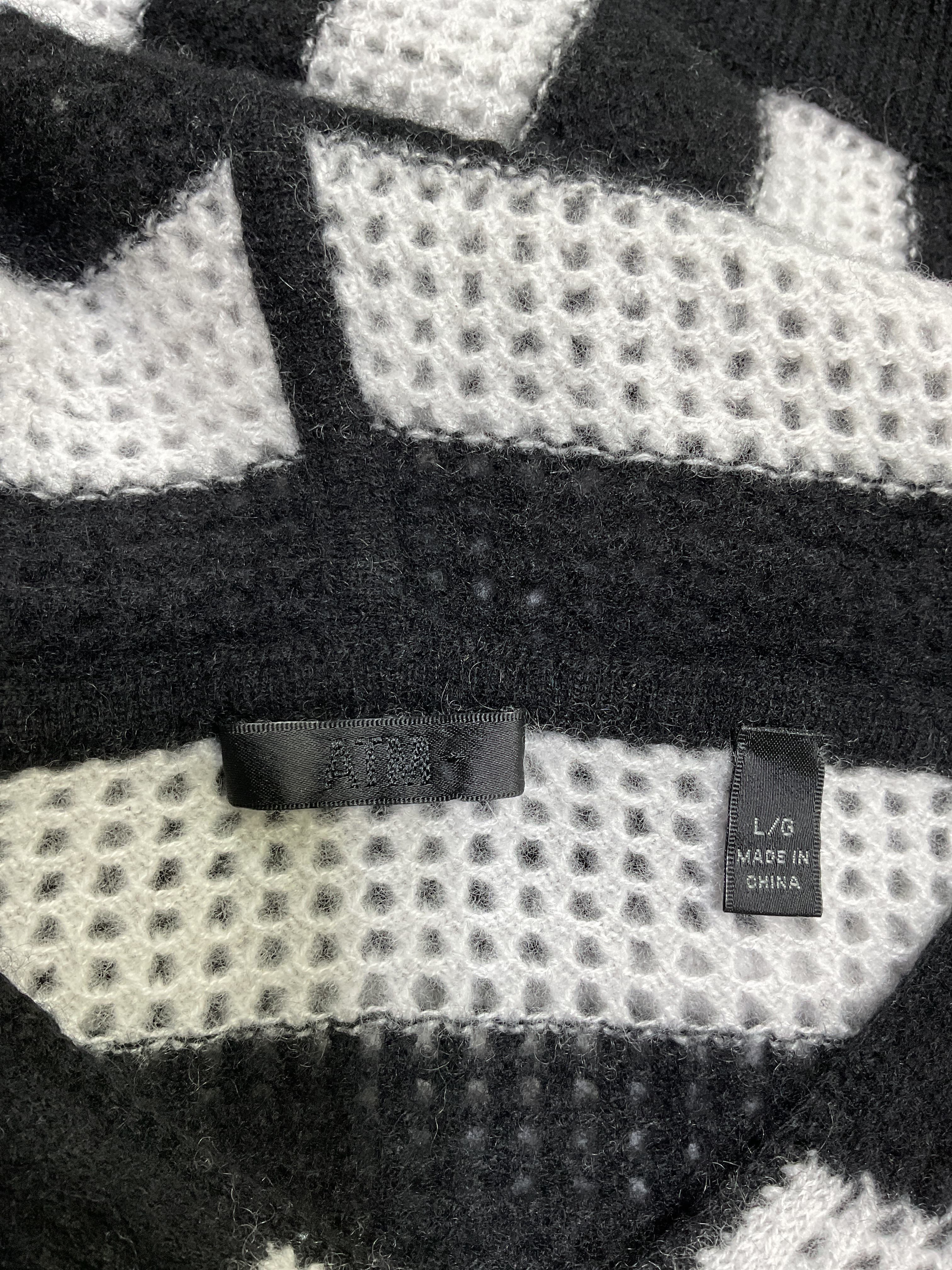 Striped Cashmere Mesh Knit Hoodie - Image 4