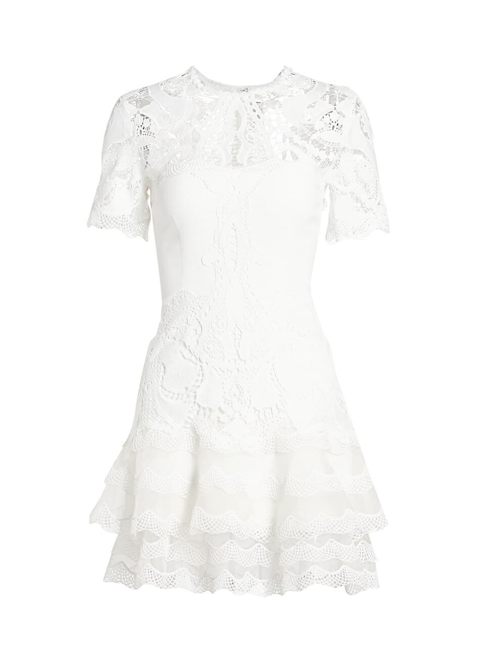Lace Applique A-Line Minidress - Image 1