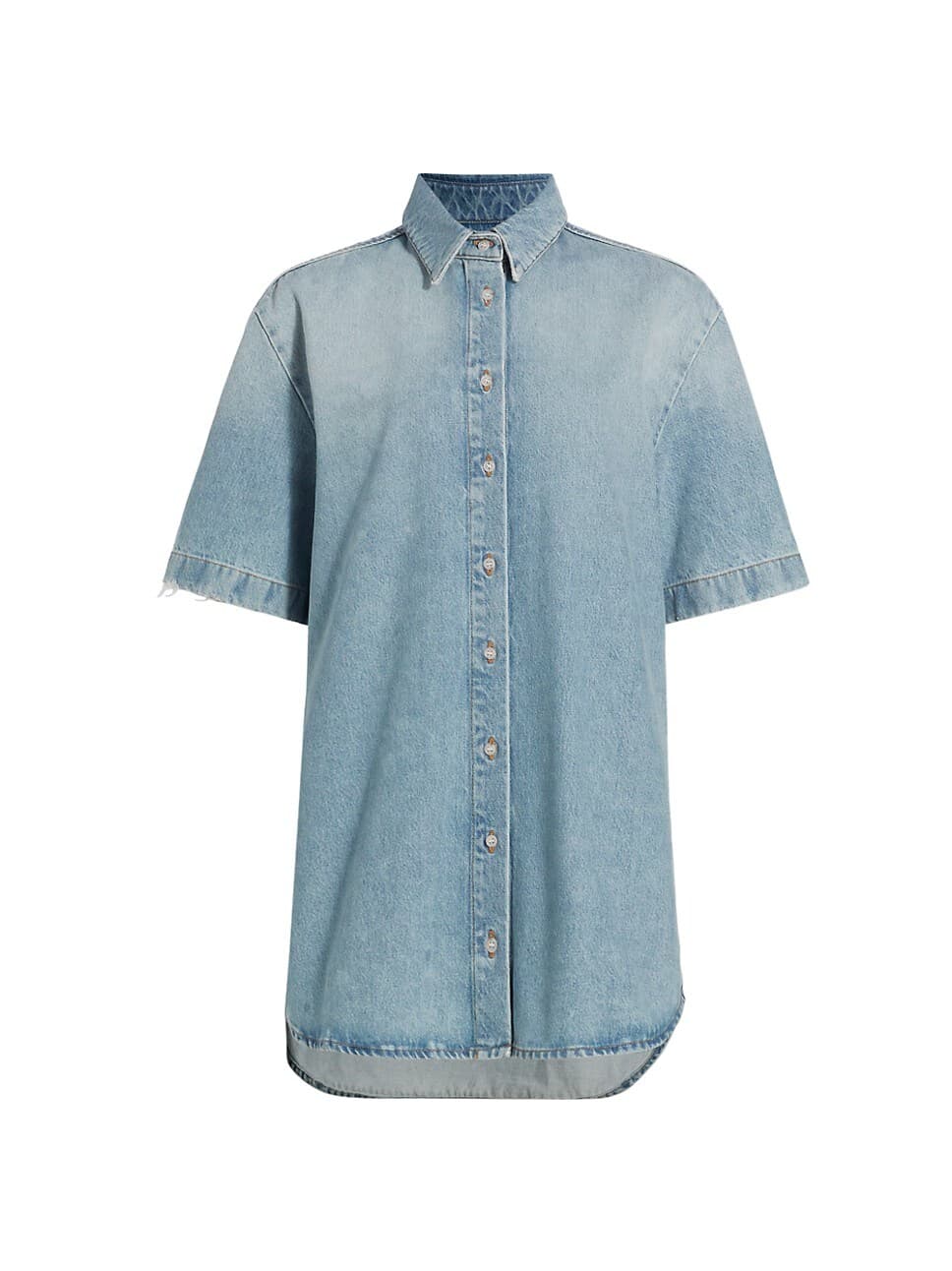 Denim Mini Shirtdress - Image 1