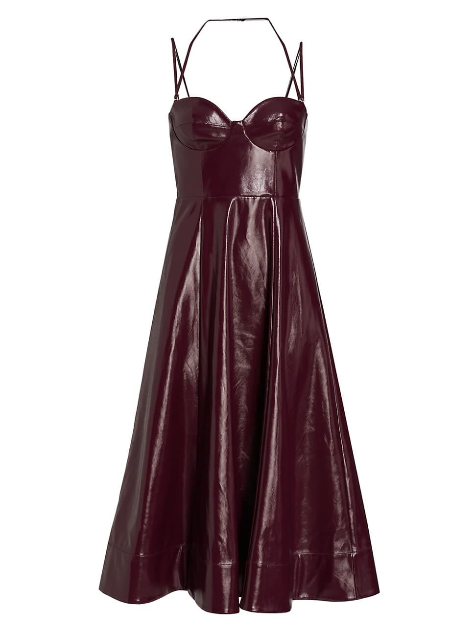 Abstract Faux Leather Midi-Dress - Image 1