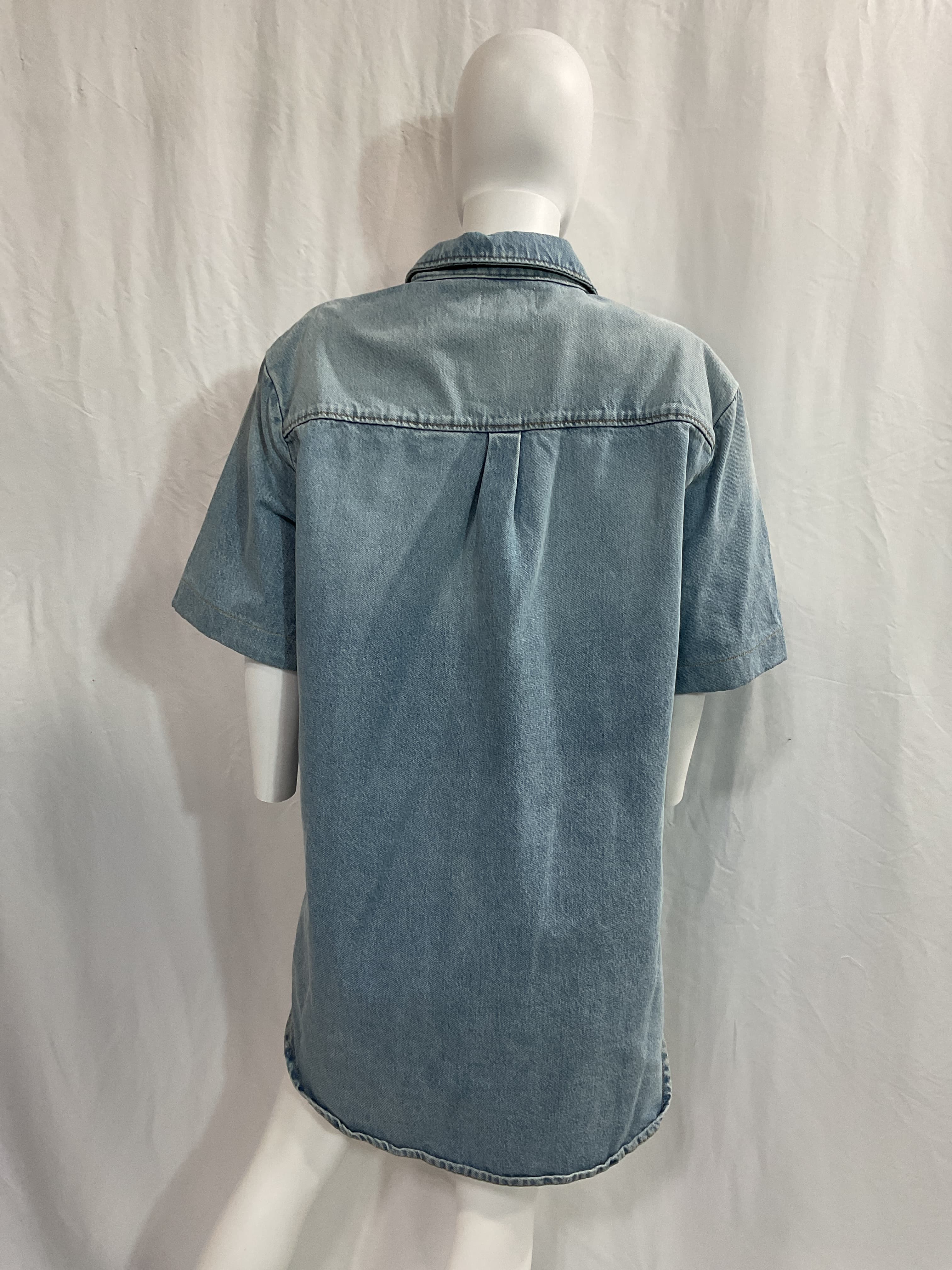 Denim Mini Shirtdress - Image 3