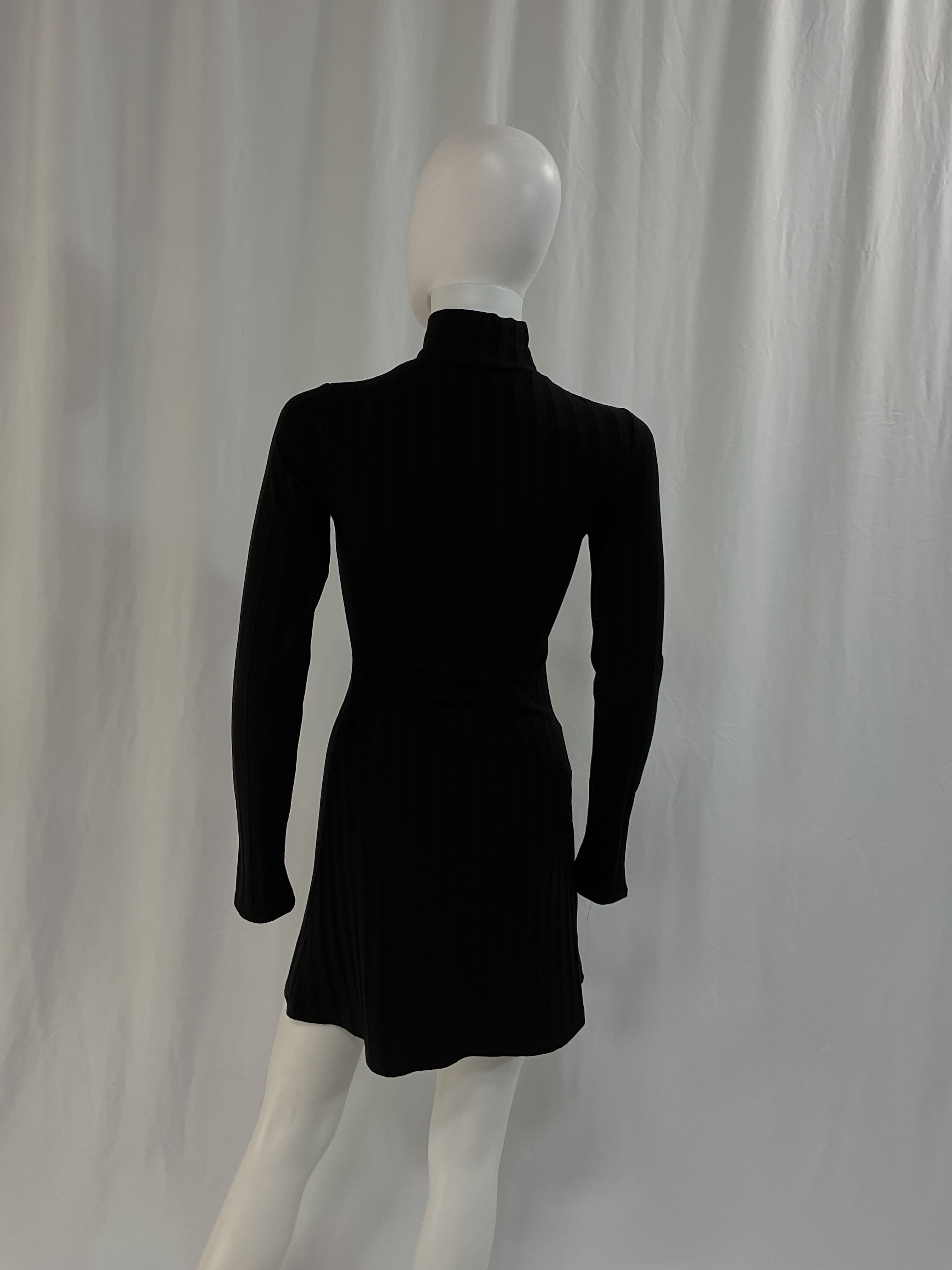 Libra Rib-Knit Turtleneck Minidress - Image 2