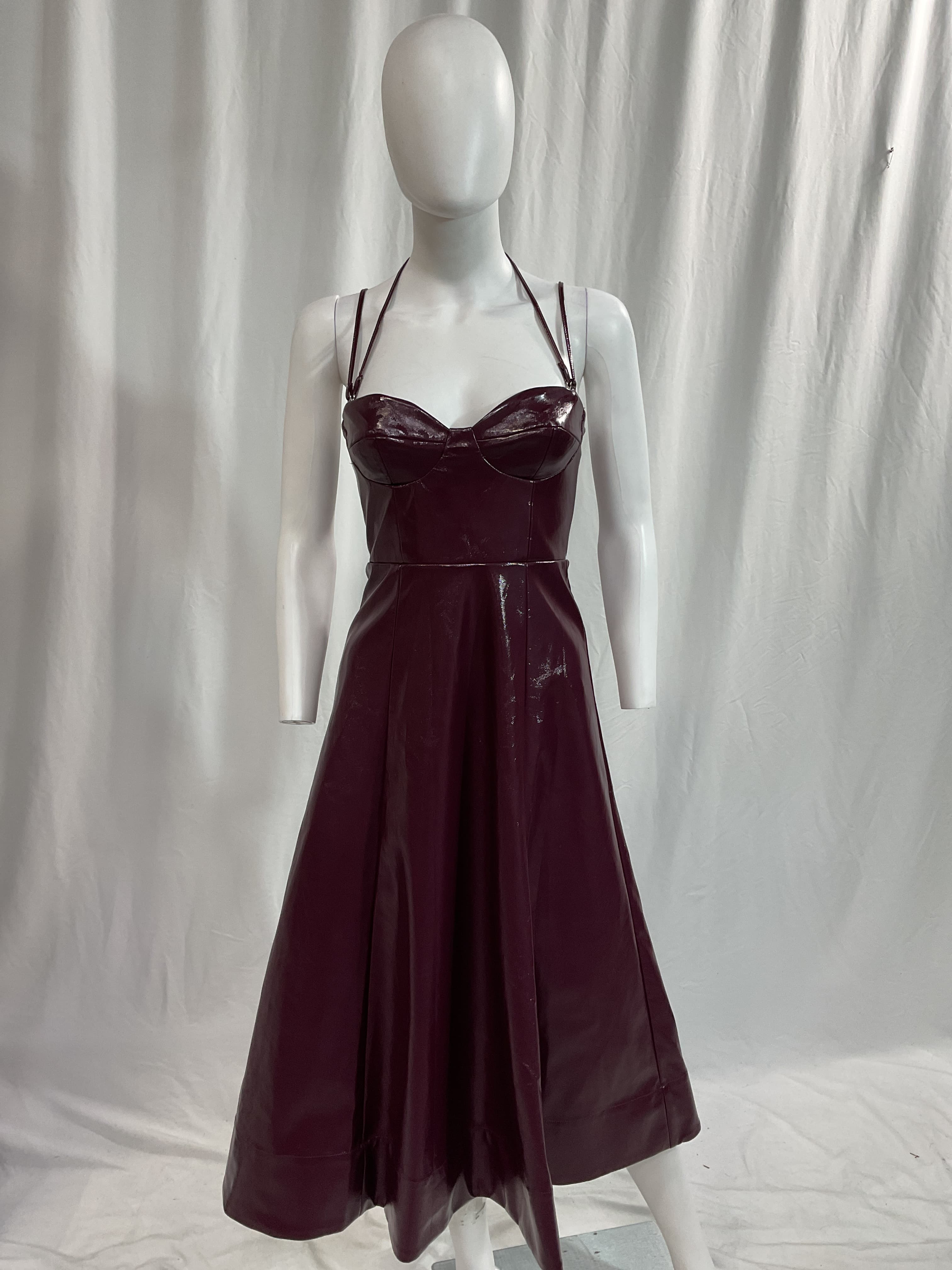Abstract Faux Leather Midi-Dress - Image 2