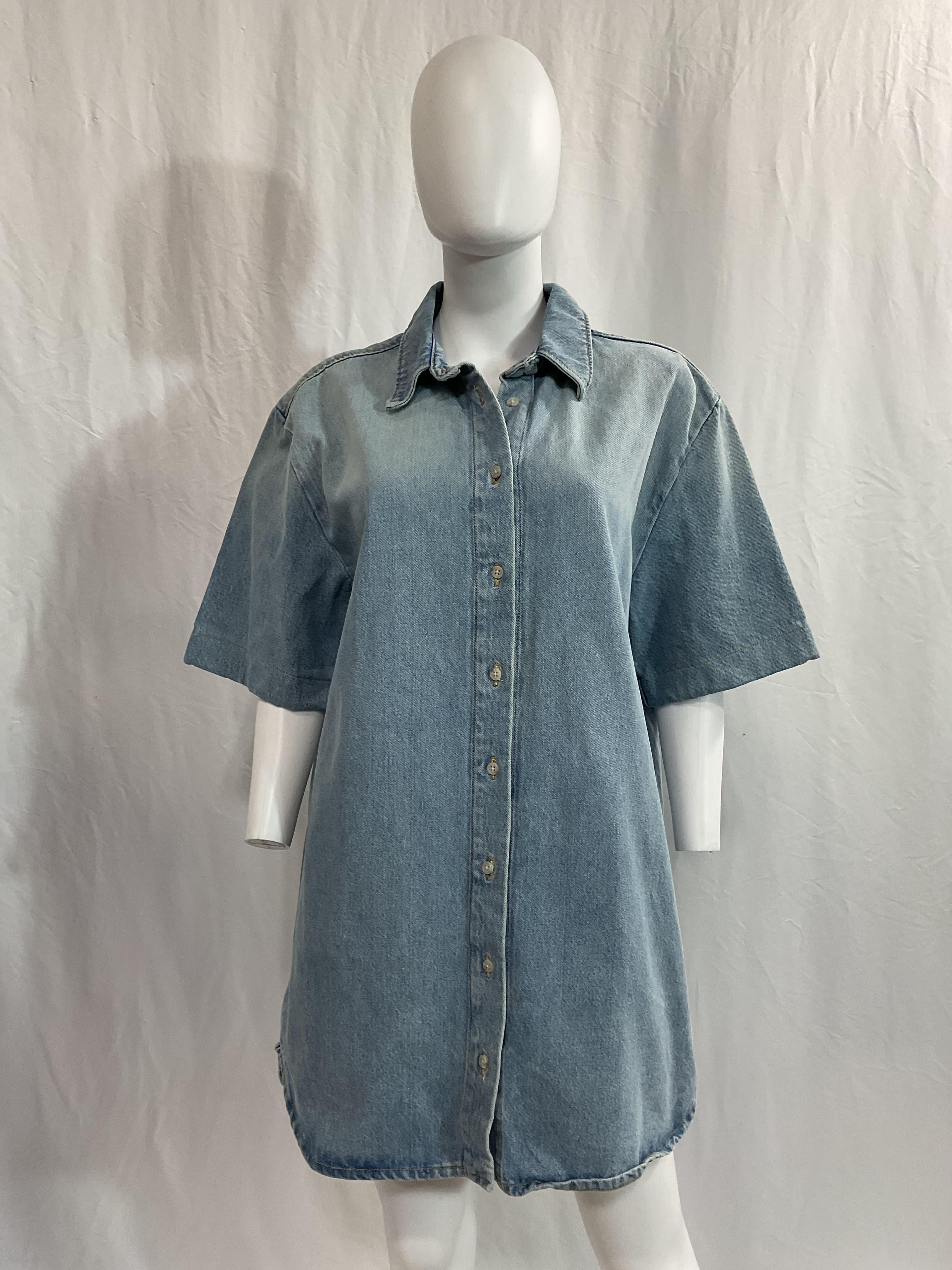 Denim Mini Shirtdress - Image 2