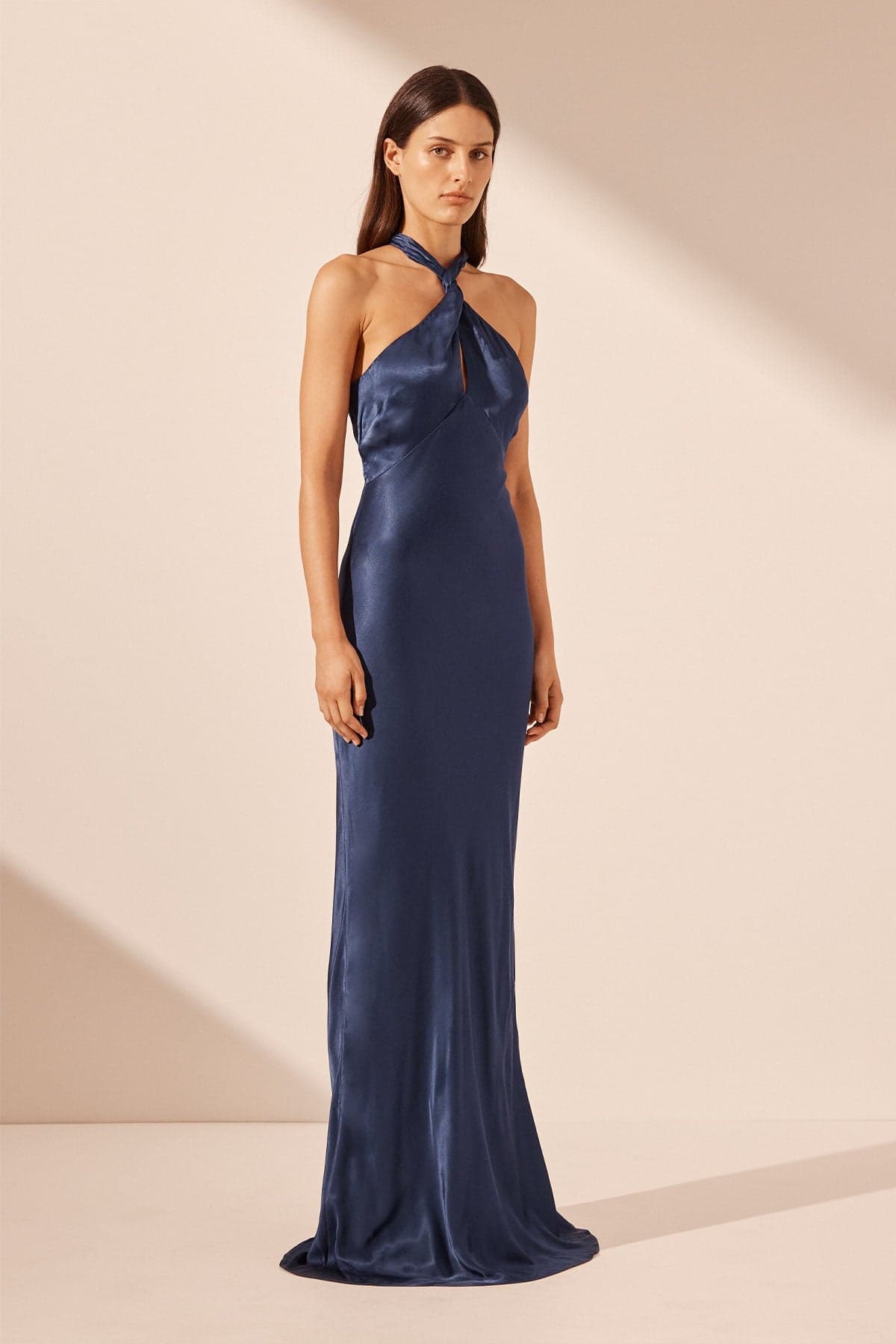 Arienzo High Neck Twist Maxi Dress - Image 1