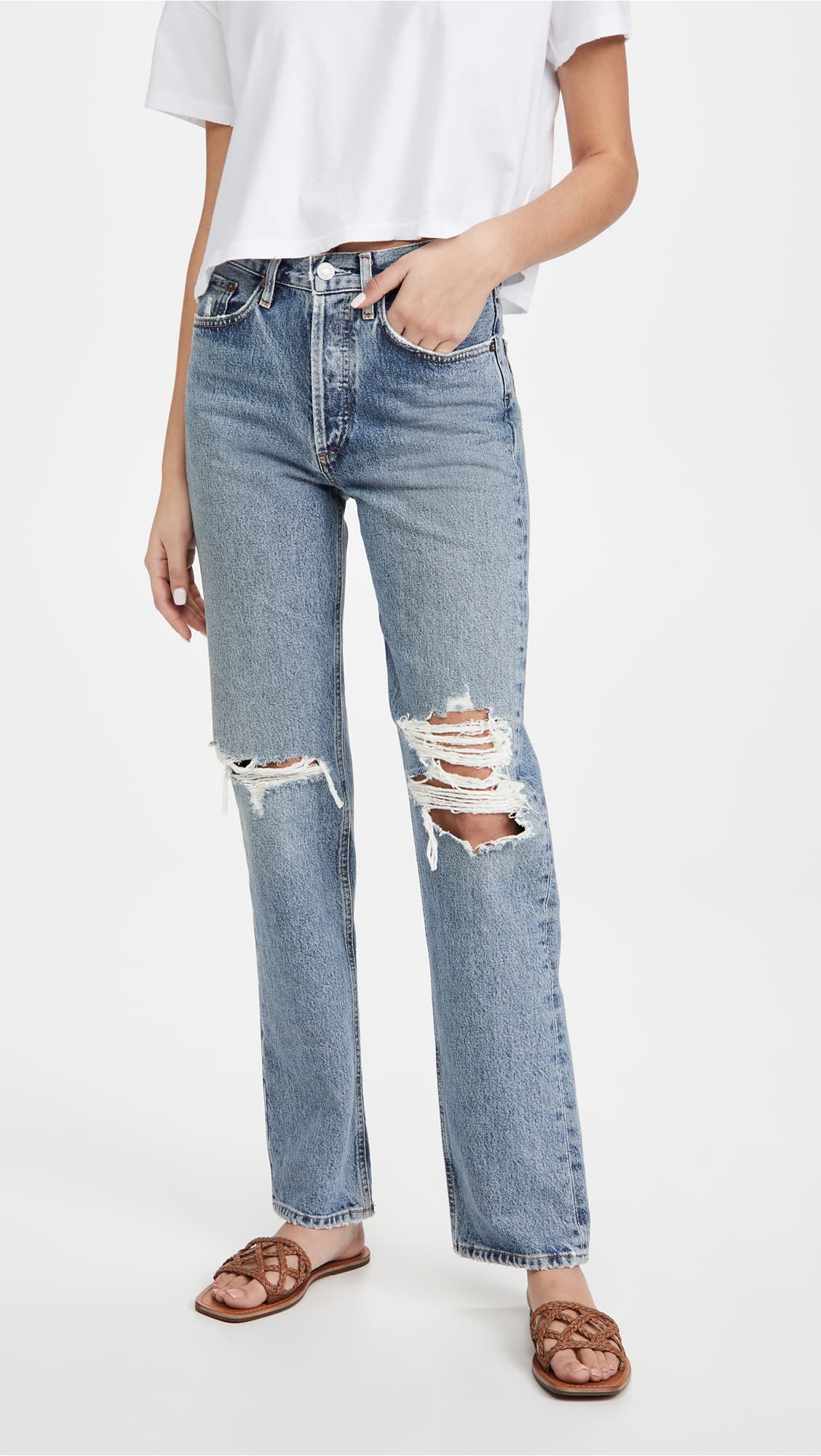 Lana Mid Rise Straight Jeans - Image 1
