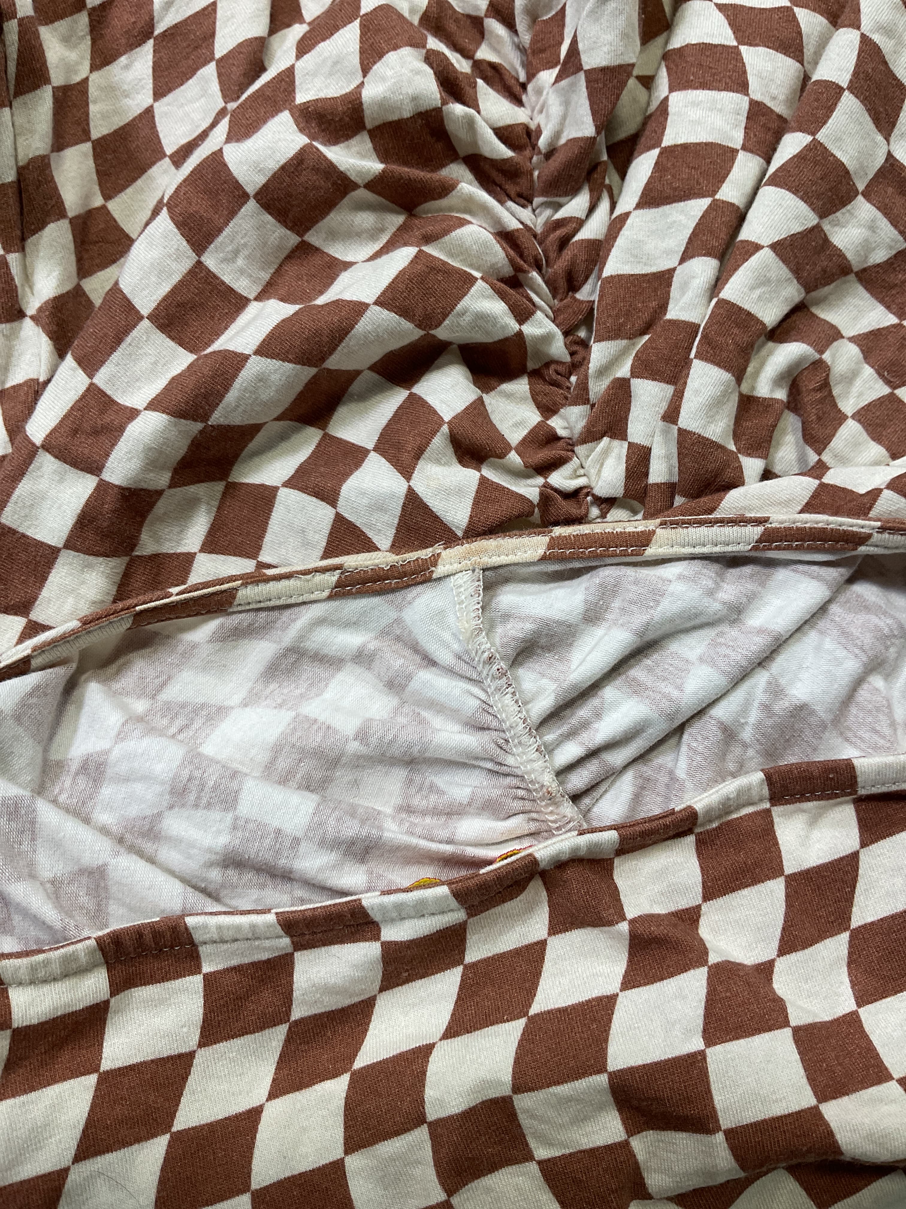 Hope Wavy Checker Ruched Jersey Top - Image 2
