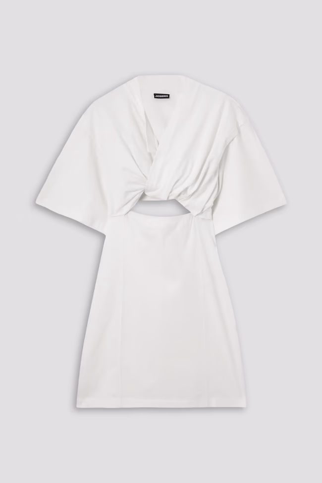 Bahia Twist-Front Cutout Cotton Mini Dress - Image 1