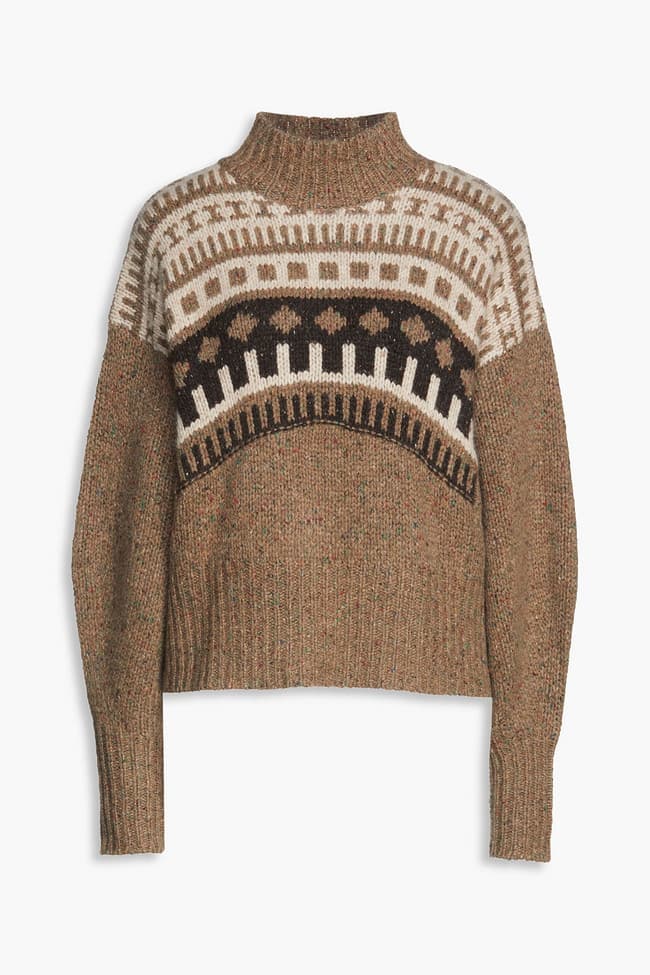 Fair Isle Cashmere Turtleneck Sweater - Image 1