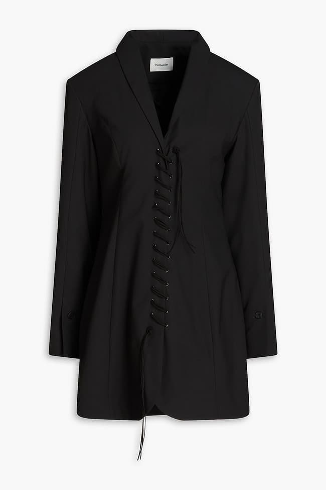 Faya Lace-Up Crepe Mini Dress - Image 1