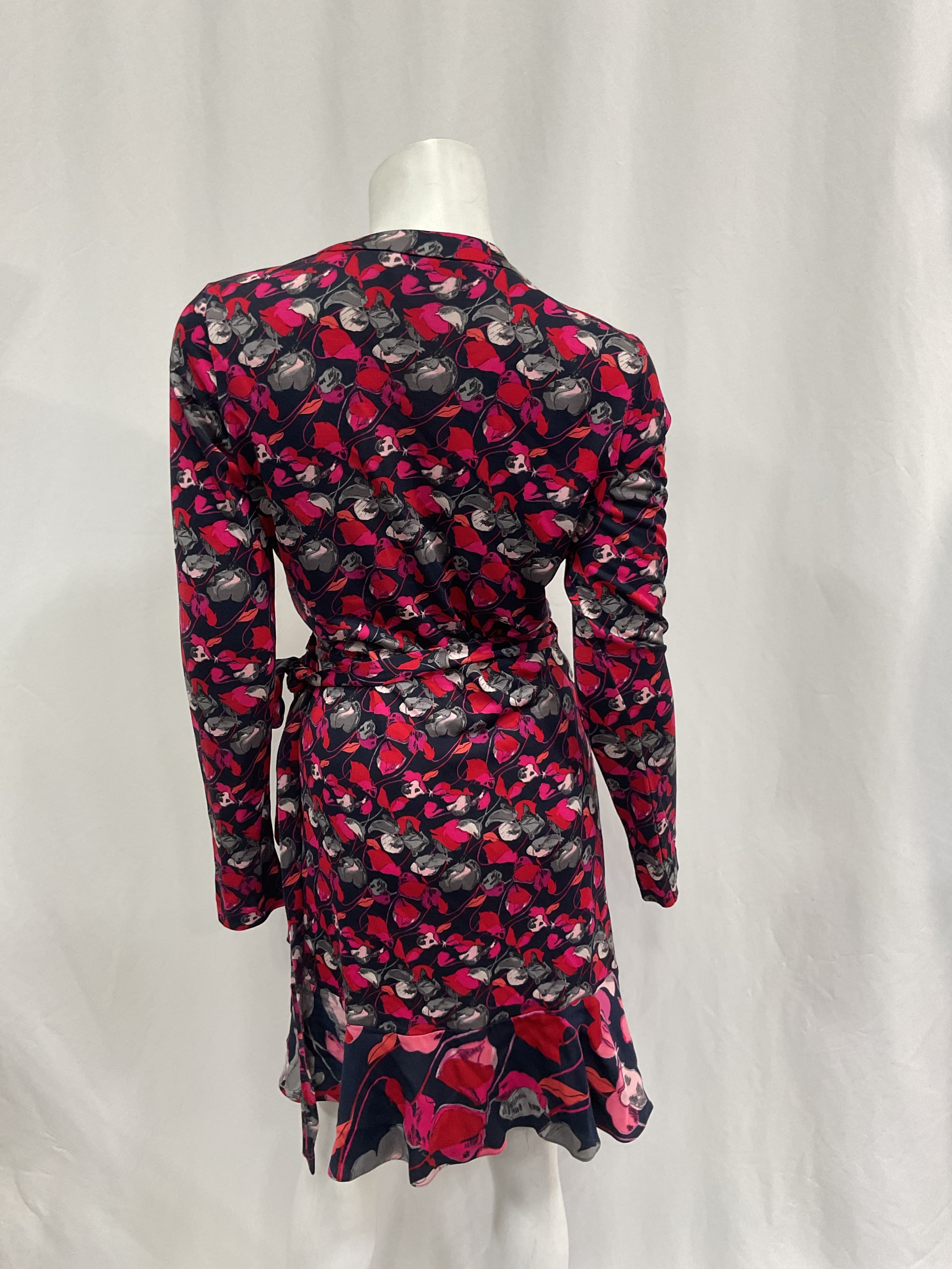 Elita Ruffled Printed Silk-Jersey And Crepe De Chine Mini Wrap Dress - Image 2