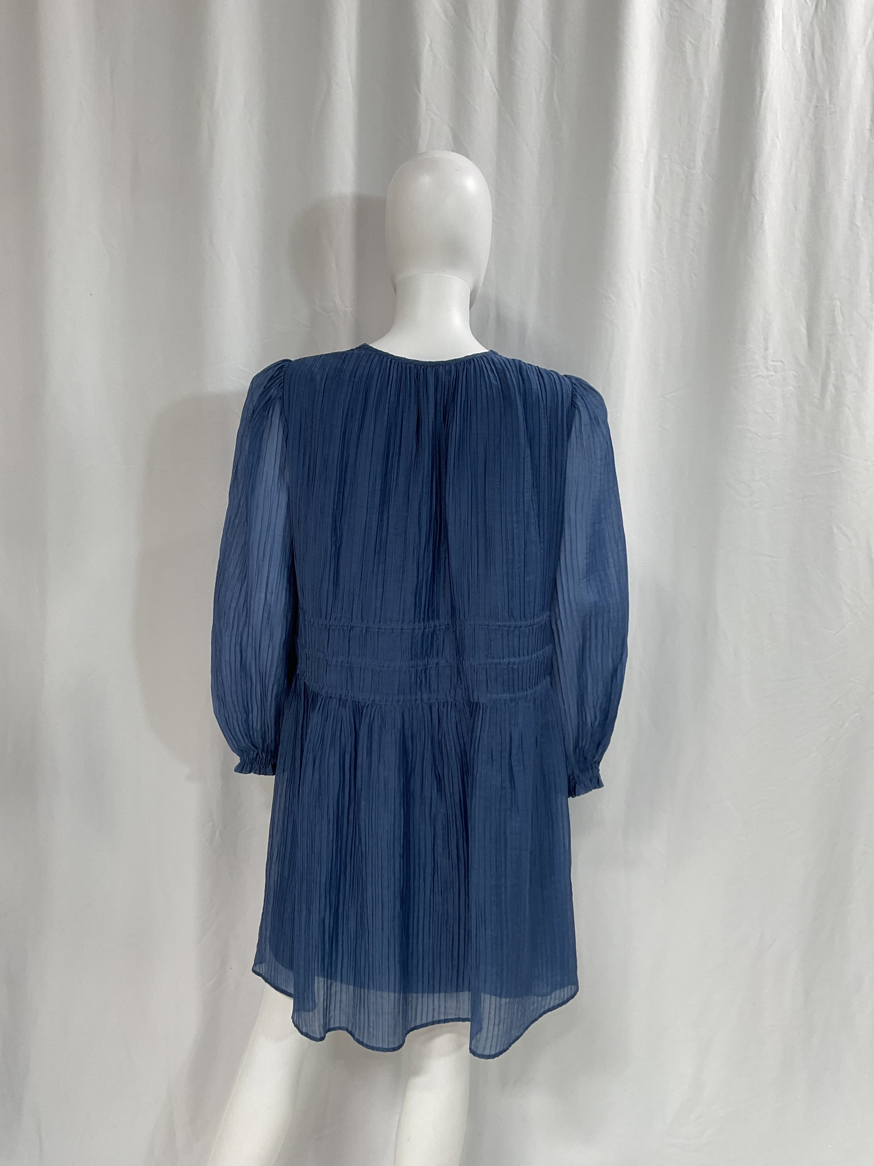 Tie-Detailed Lyocell-Blend Pliss-Organza Mini Dress - Image 4