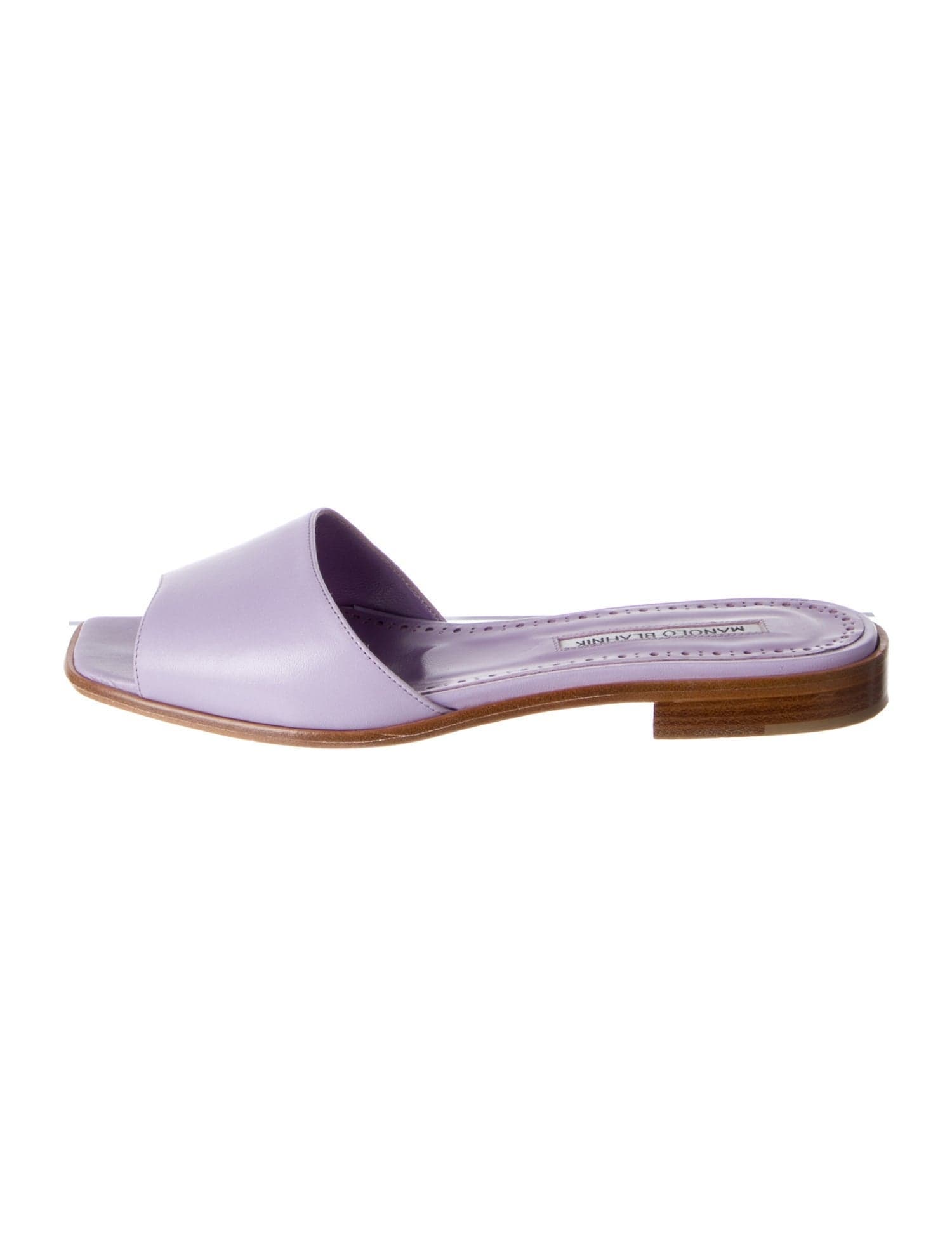Leather Colorblock Pattern Slides - Image 1