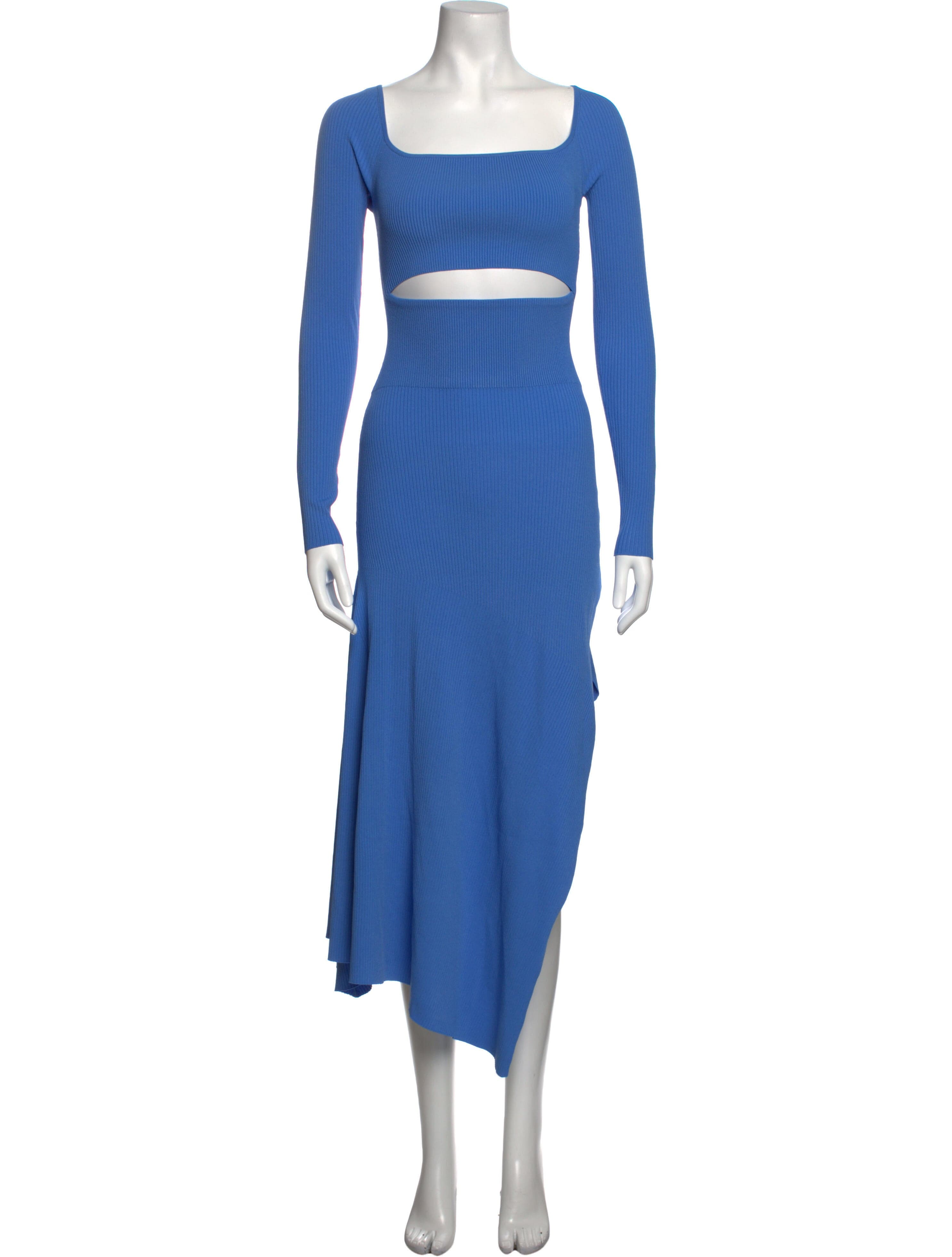 Square Neckline Midi Length Dress - Image 1
