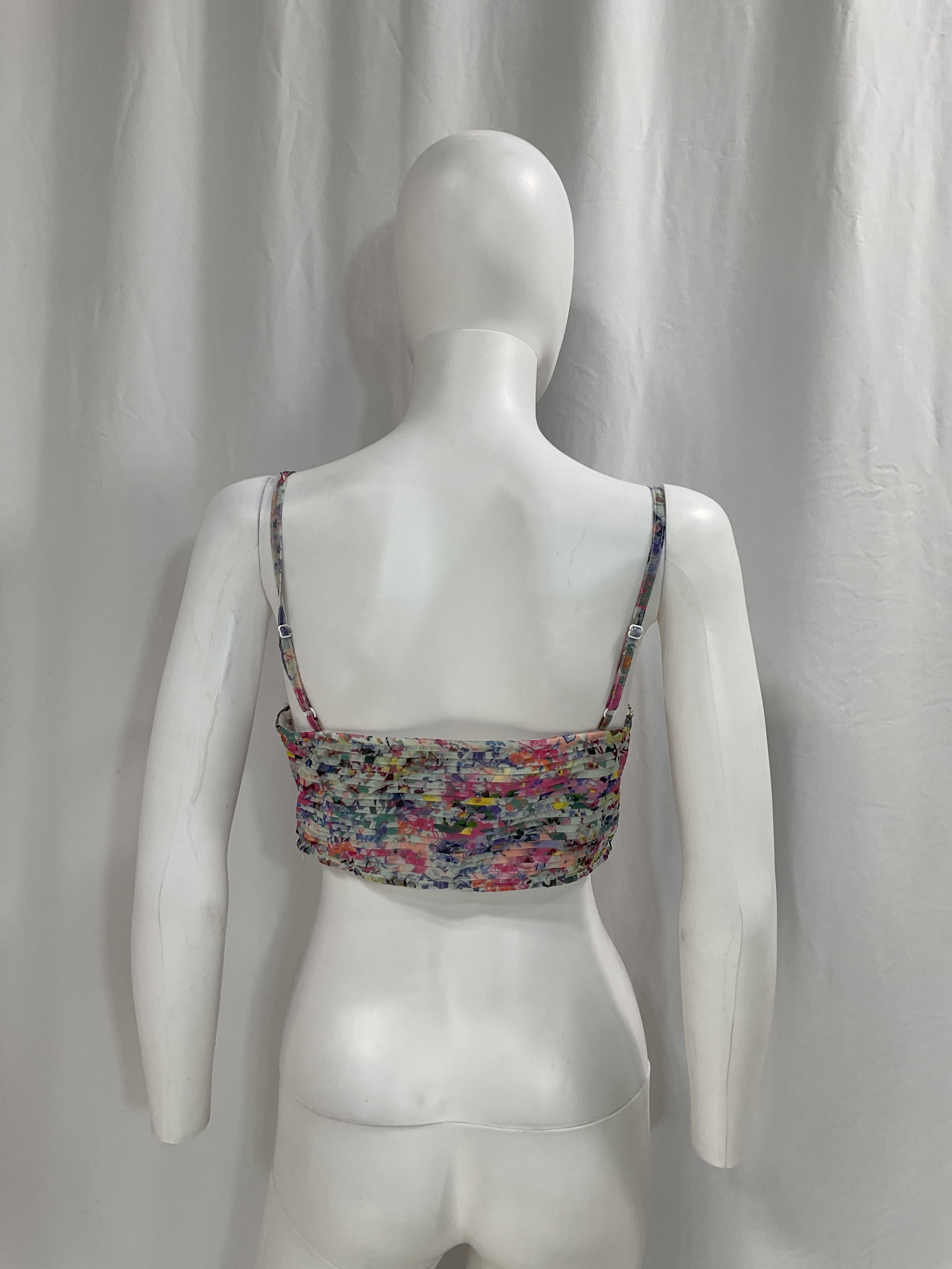 Floral Print Scoop Neck Crop Top - Image 2