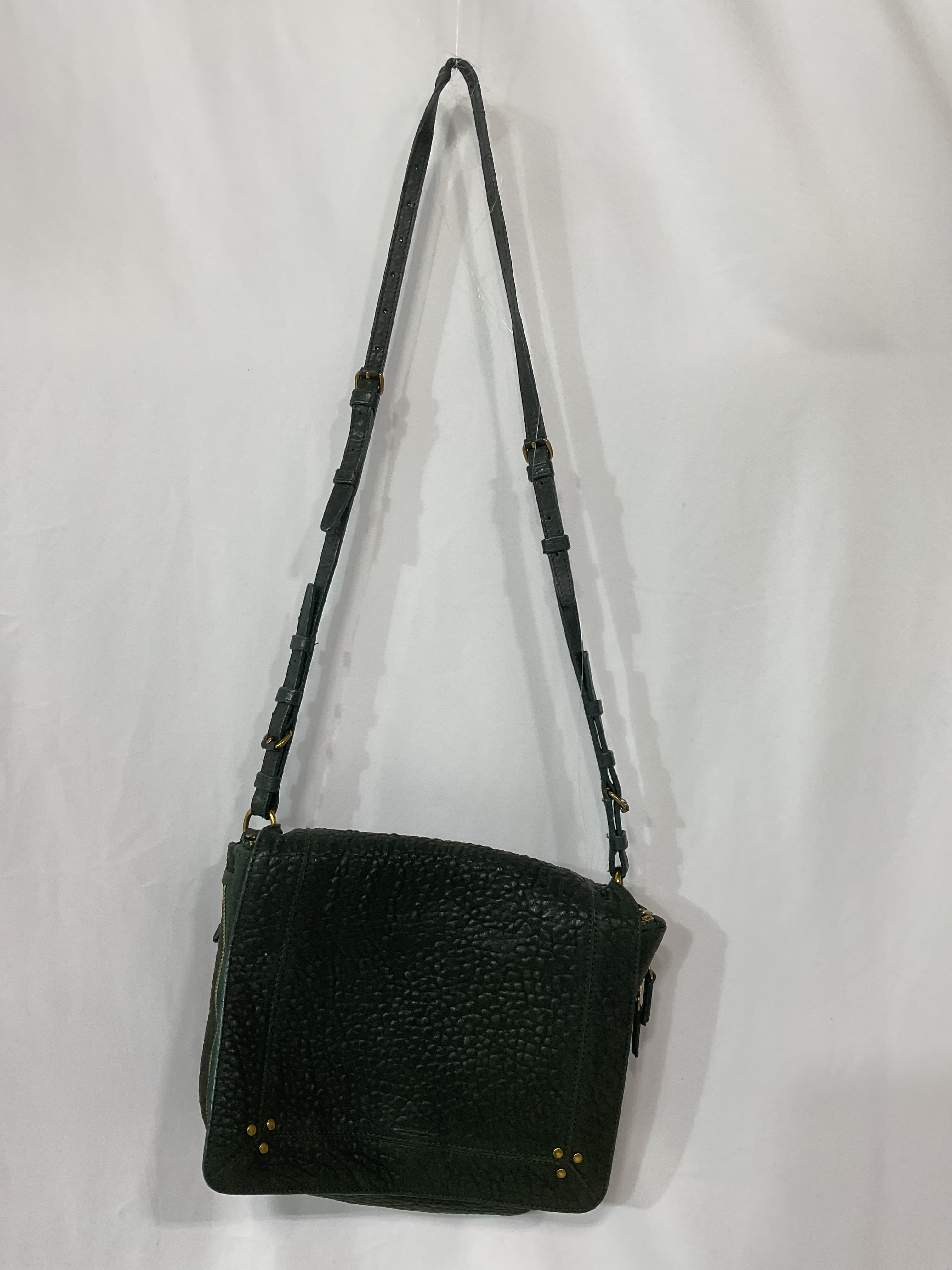 Zip-Detailed Textured-Leather Shoulder Bag - Image 4