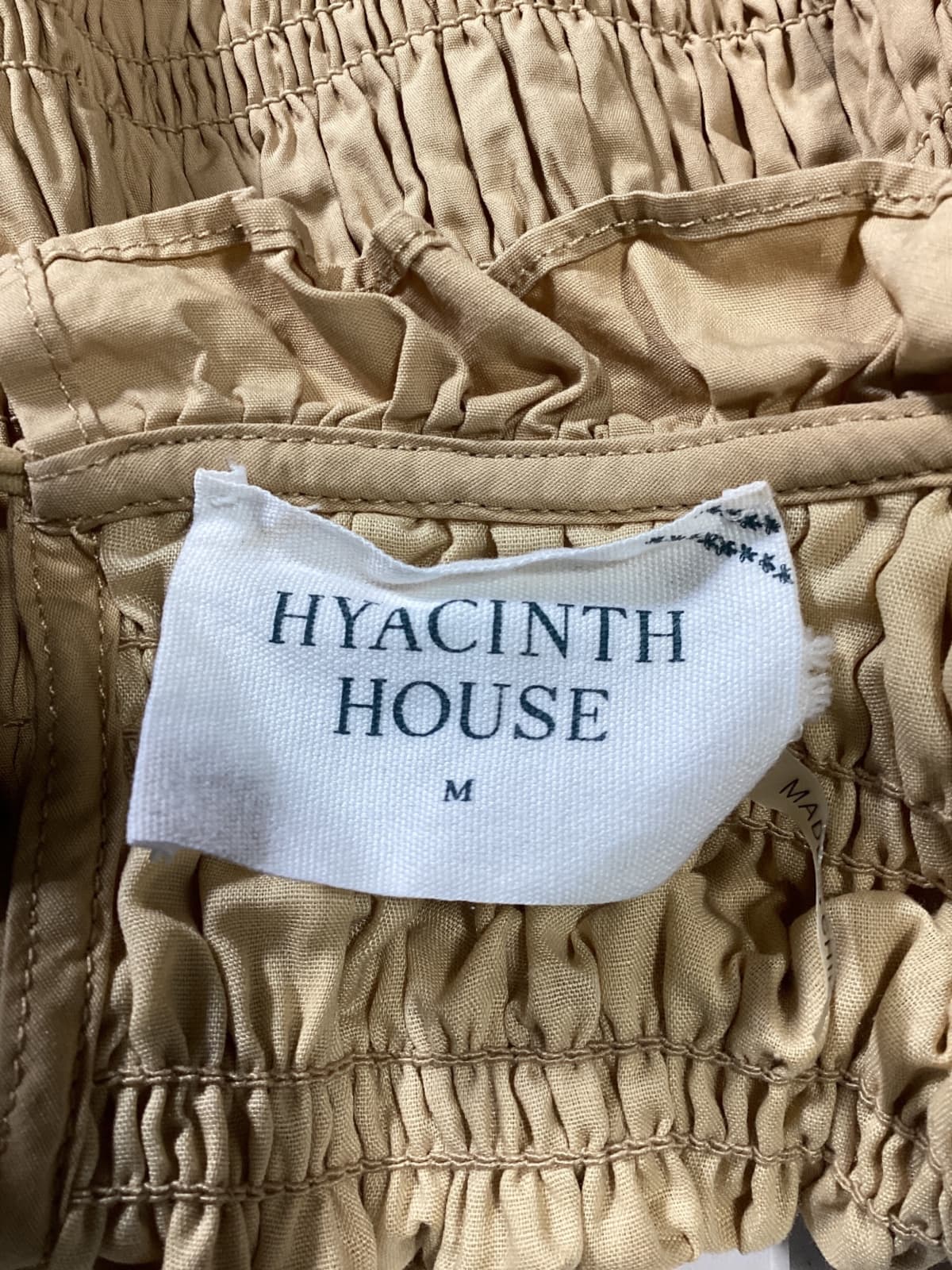 Tan Smocked High Neck Nadine Blouse - Image 3