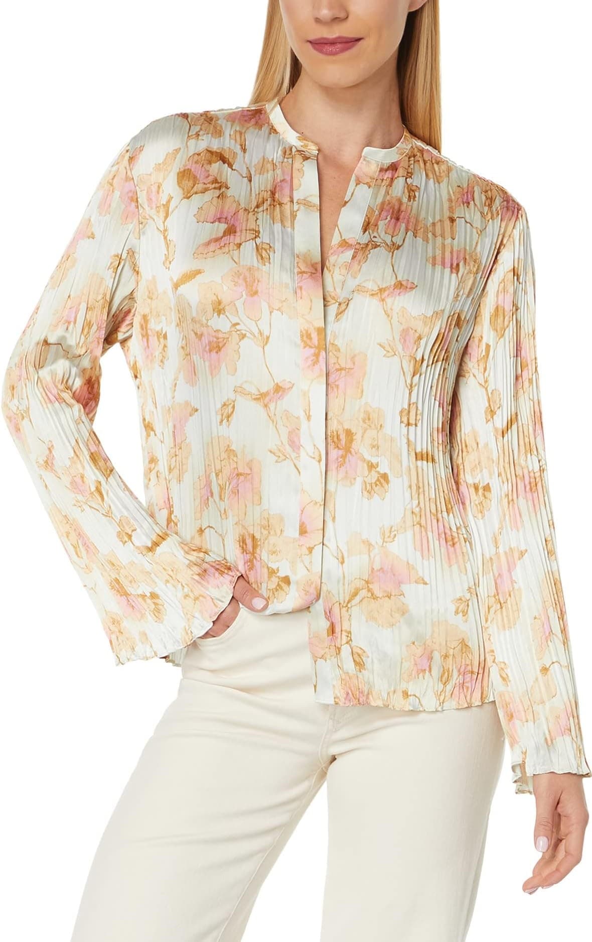 Flora Long Sleeve Crushed Blouse - Image 1