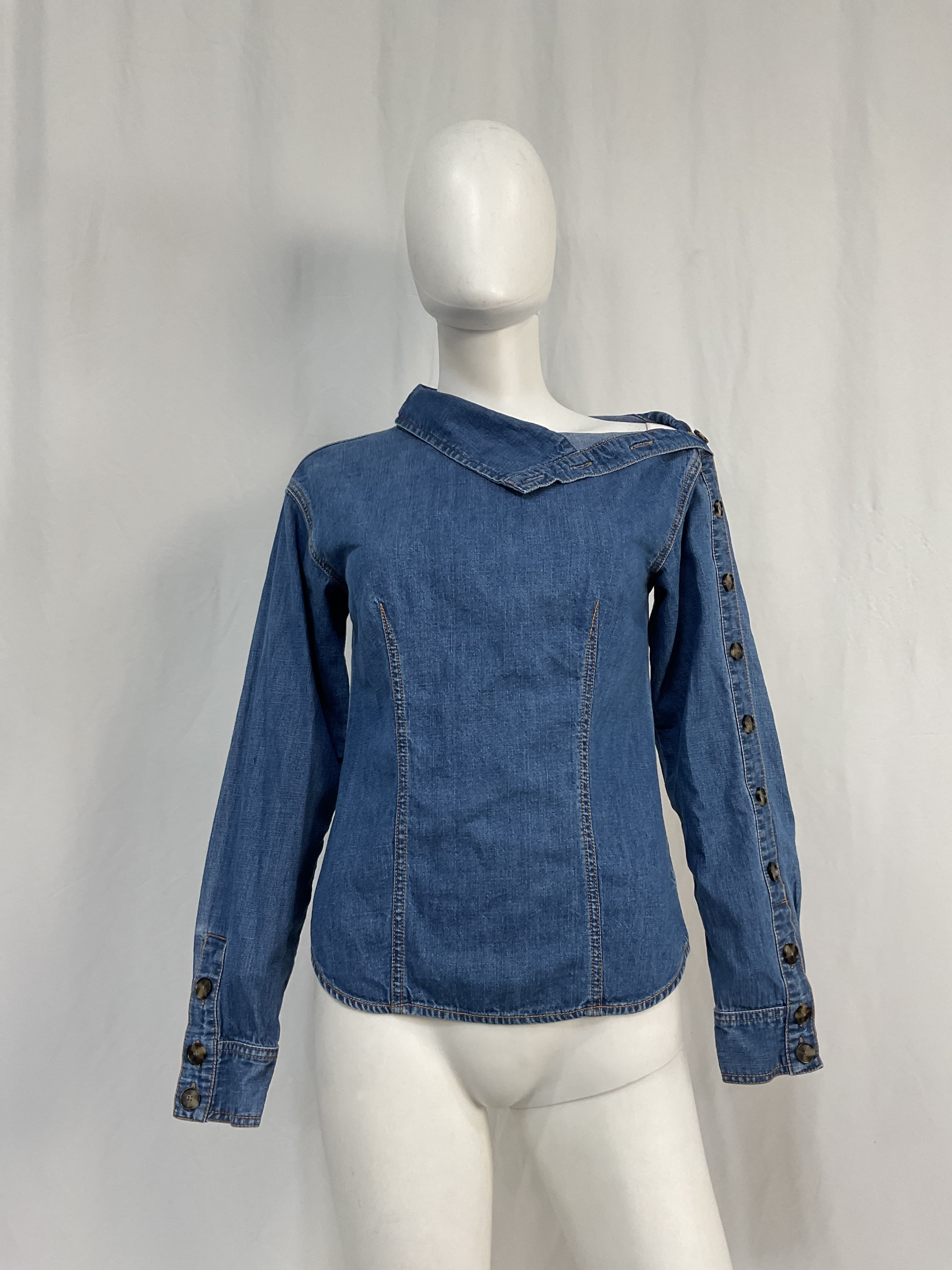 Fauri Asymmetrical Denim Shirt - Image 2