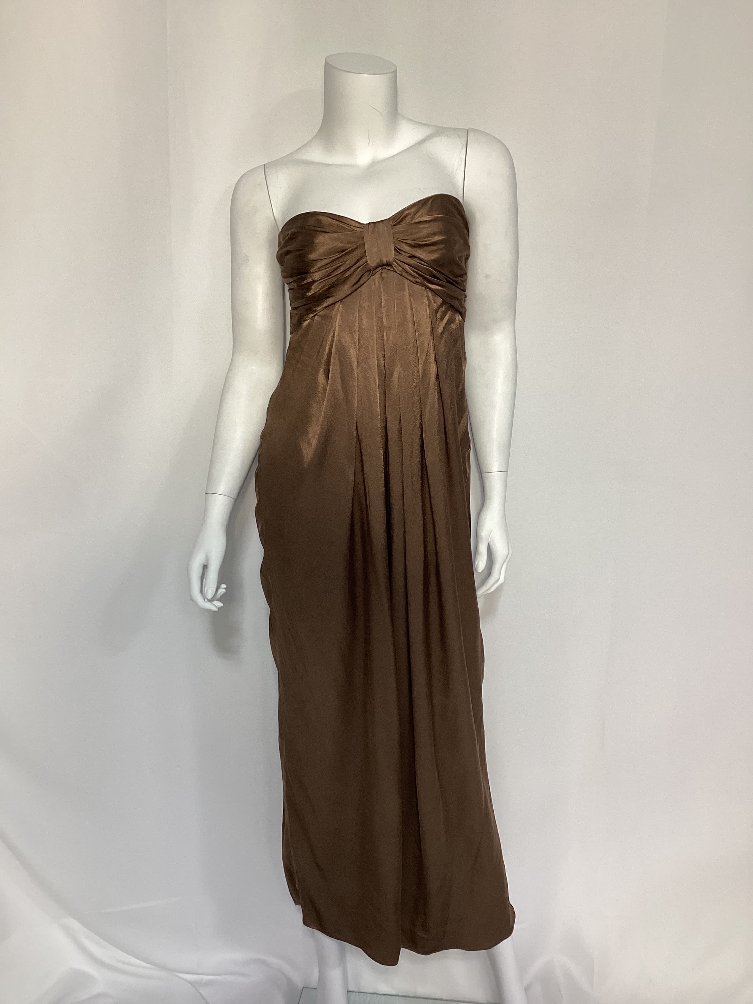 Milo Strapless Knot Midi Dress In Cacao - Image 2