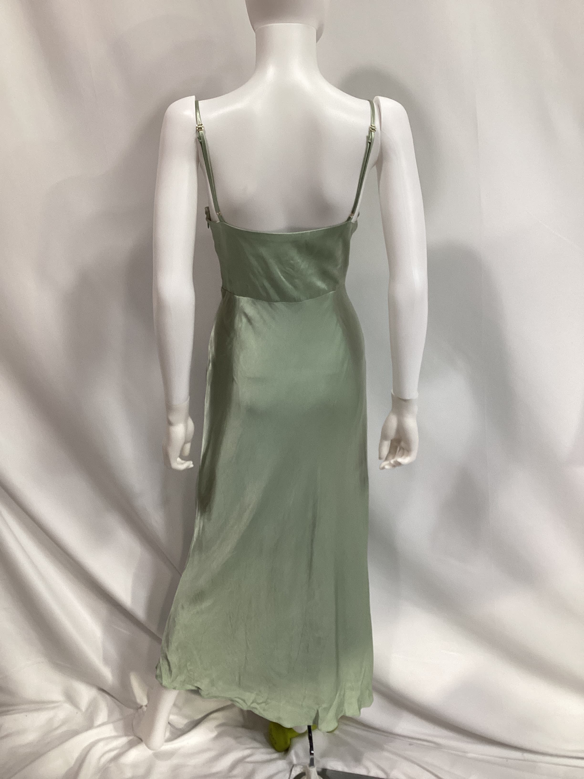 Felicity Lace Up Midi Dress In Thyme - Image 3