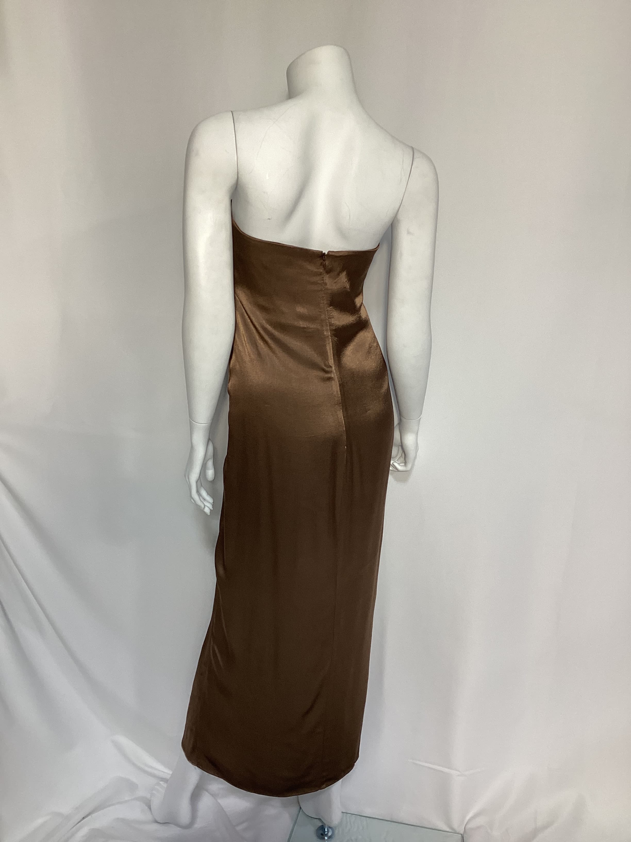 Milo Strapless Knot Midi Dress In Cacao - Image 3